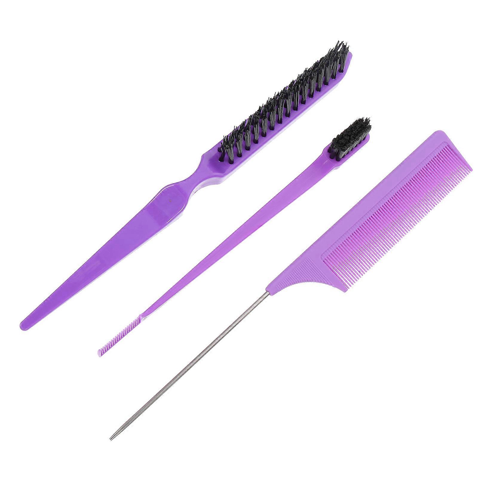 Haircut Comb Hair Styling Combs for Home Use 2Sets Violet Durable Plastic Material