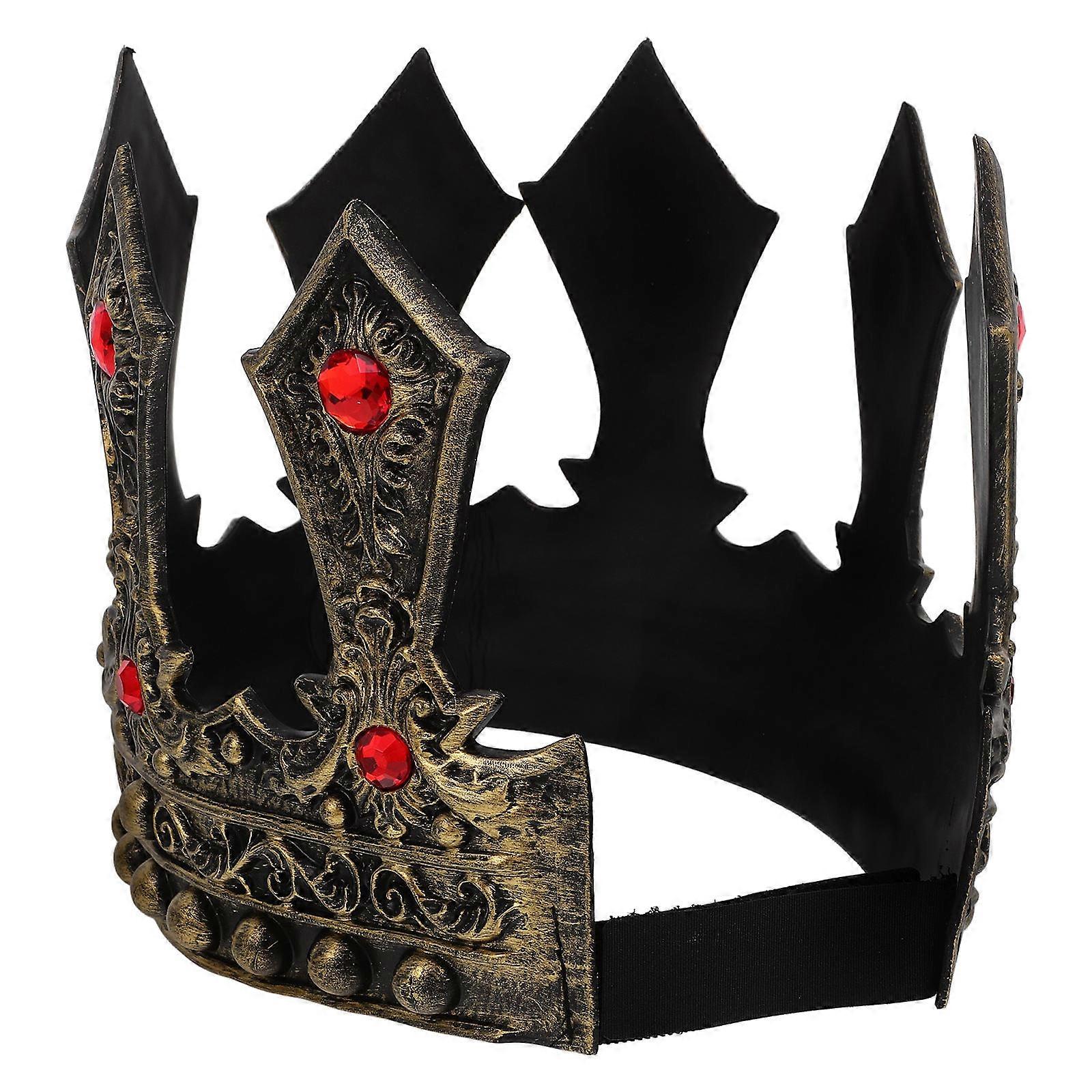 2Pcs Medieval Crown Costume Accessory For Boys And Men Cosplay Party With Adjustable Fit And Multi Colors