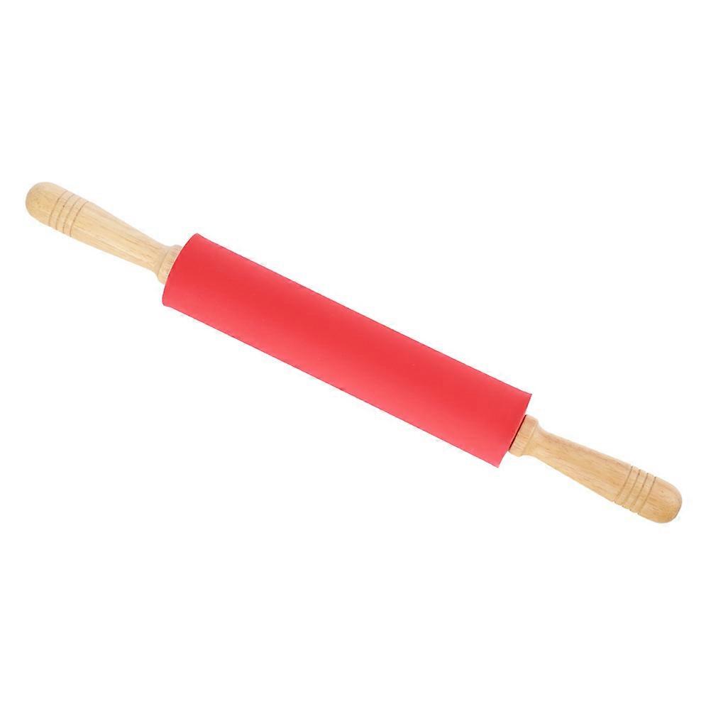 Non-Stick Rolling Pin Silicone Dough Roller for Baking Red