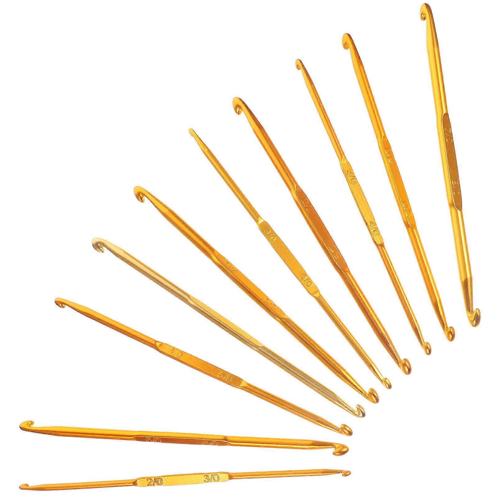 50Pcs Crochet Hooks Set Knitting Tool for Yarn Crafting Golden