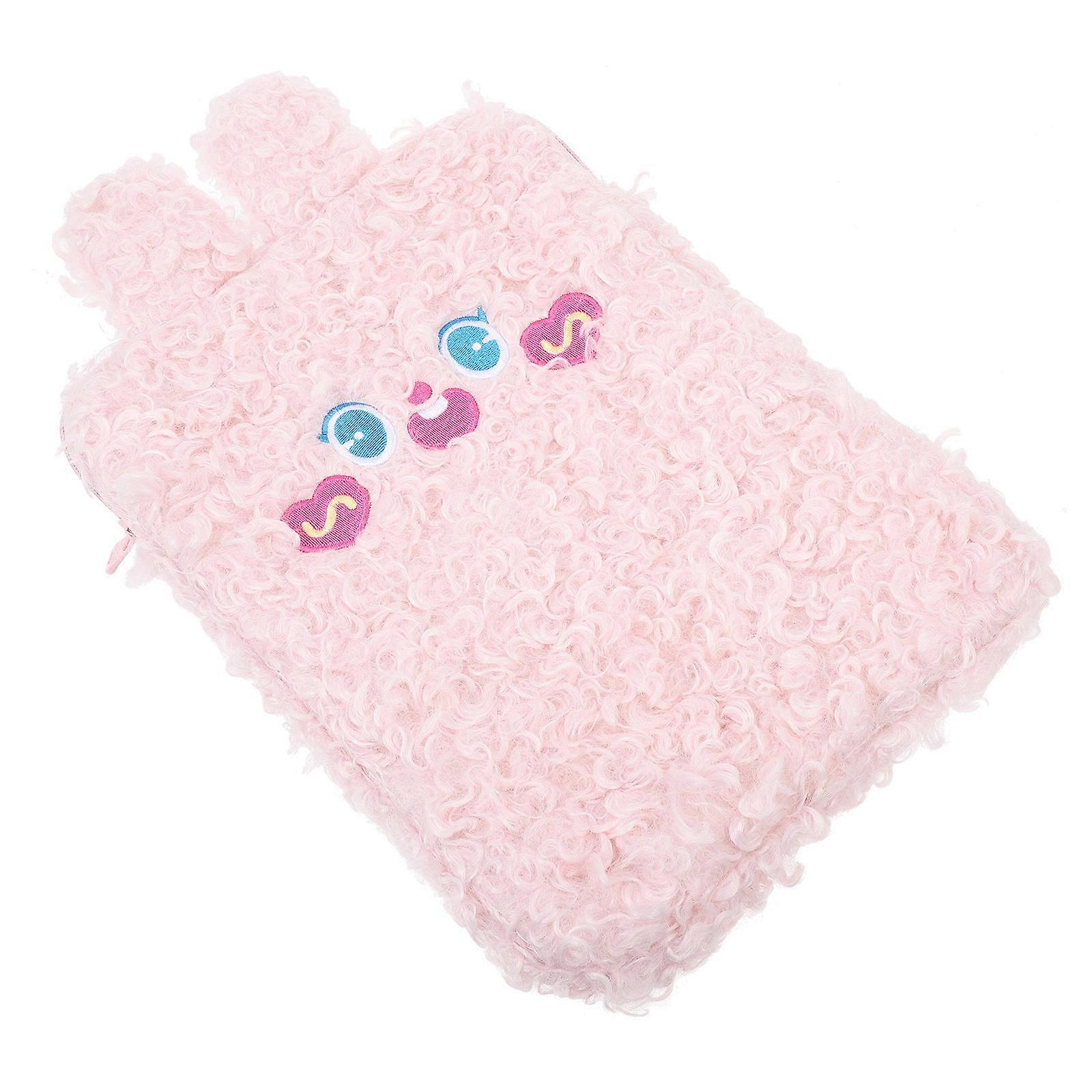 Lovely Plush Tablet Storage Bag Shockproof Universal Pouch For Daily Use With Smooth Zipper Technology 1Set