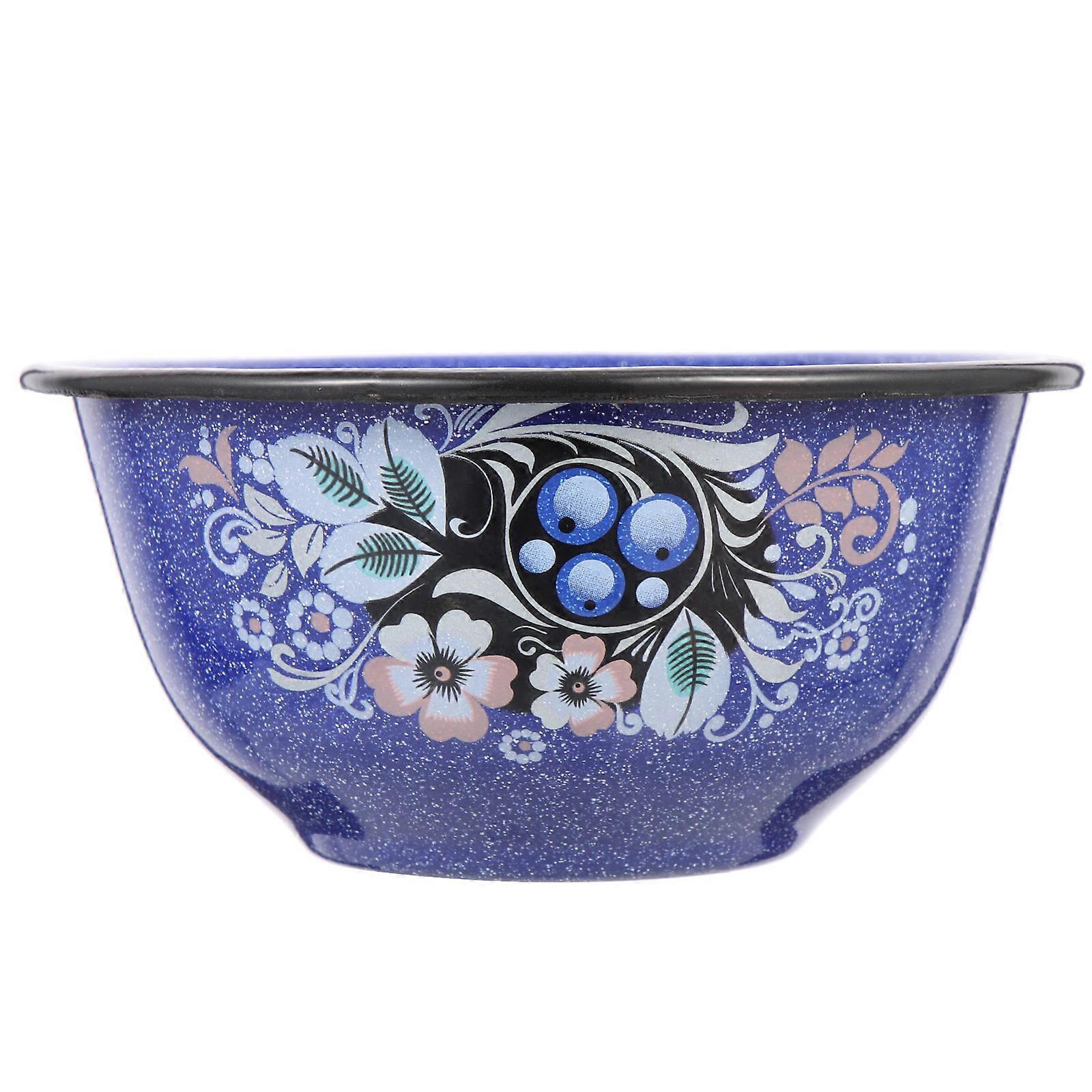 Blue Ceramic Noodle Bowl for Household Use 2Pcs Convenient Soup Bowl