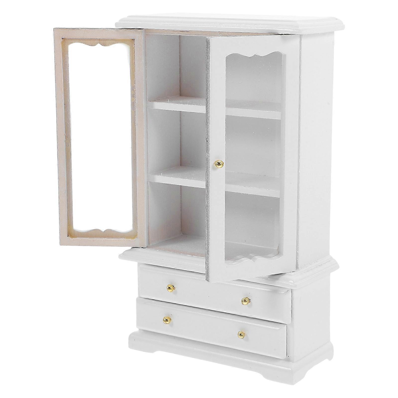 Doll House Mini Furniture Wooden Bookshelf for Home Use 5Pcs Storage Cabinet