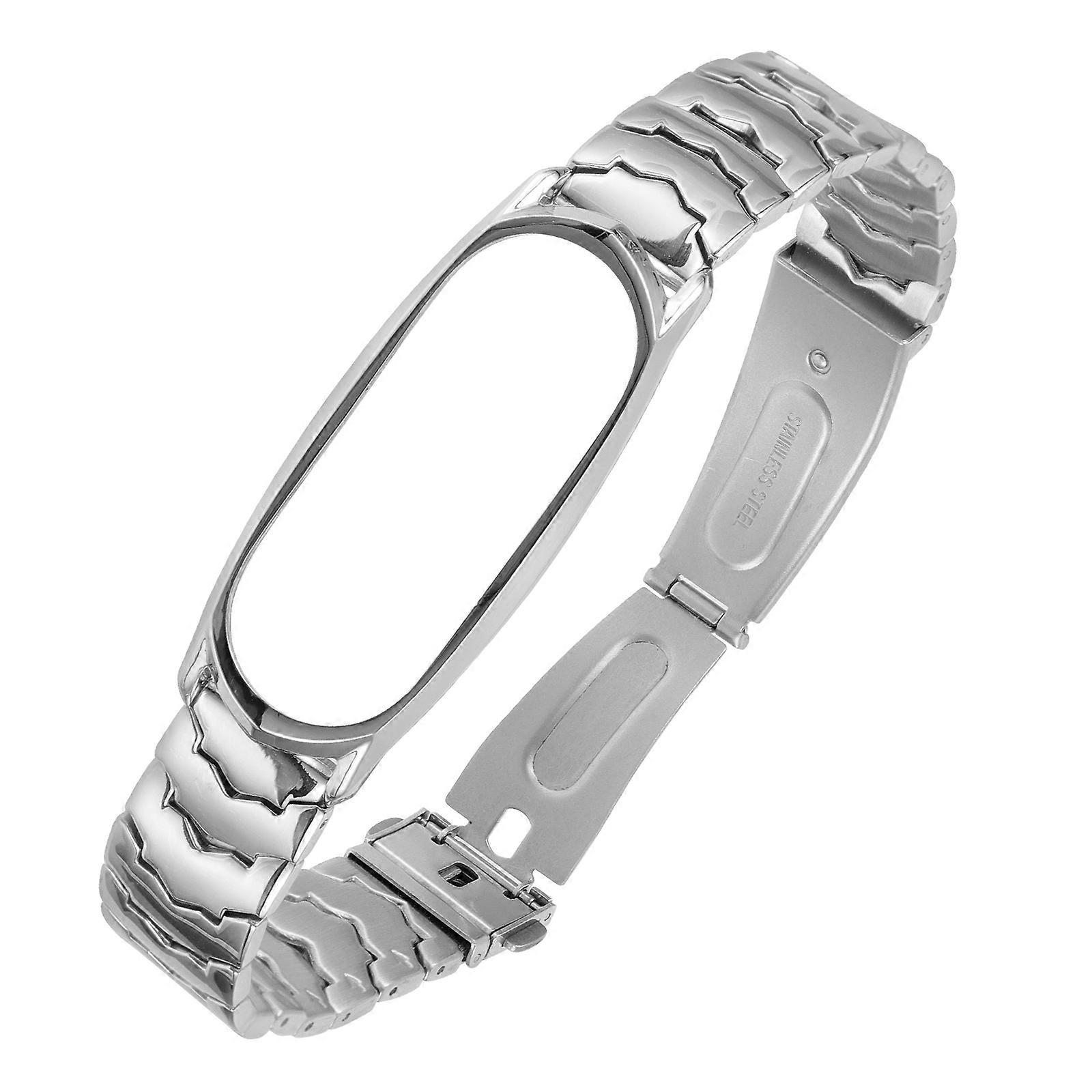 Metal Wristband for 4 Smart Band Strap 2Pcs Silver Durable