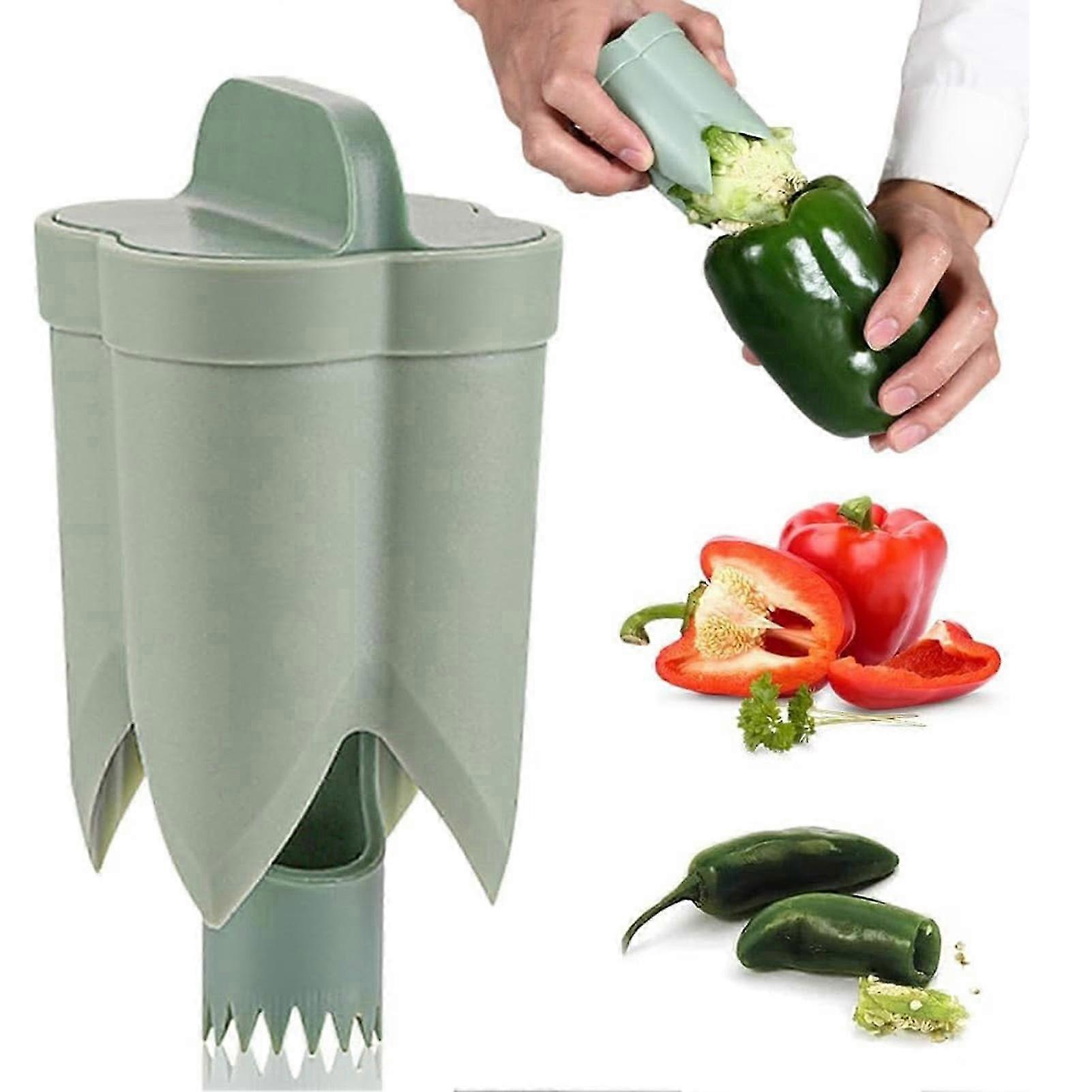 2025 Pepper Corer, Pepper Seed Corer Remover, Pepper Corer Seed Remover Tool, 2025 New 2 In 1 Fruit Pepper Corer Bell Pepper Corer Seed Remover Tool