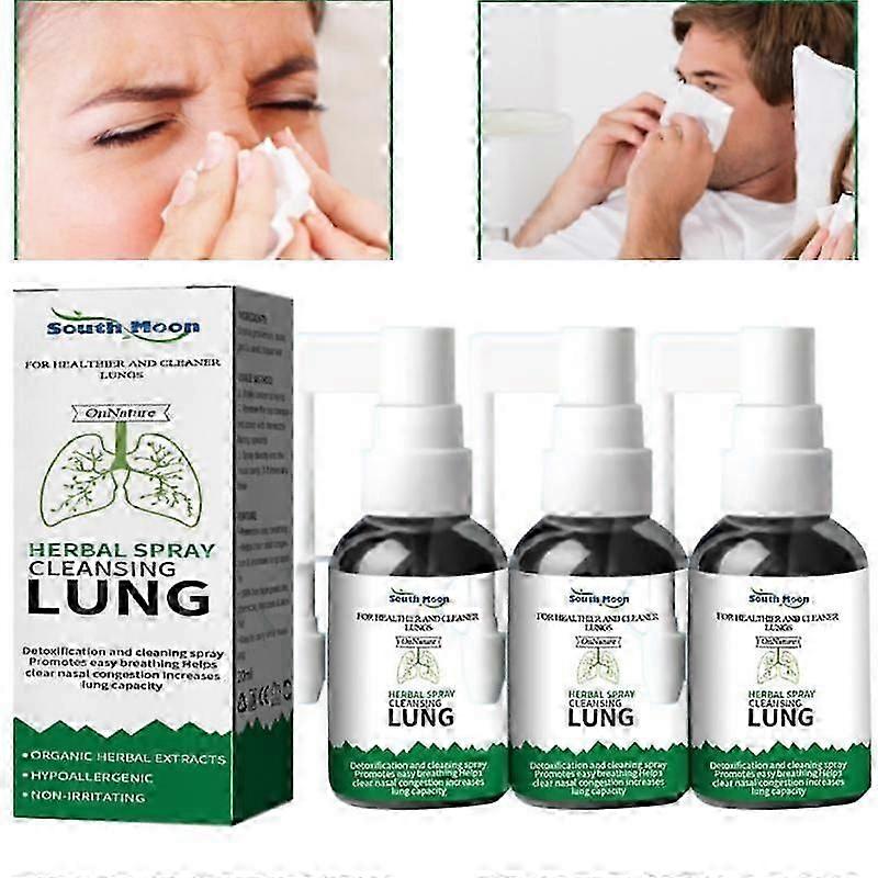 3x جنوب القمر العشبية عن طريق الفم رذاذ تنظيف إزالة السموم تخفيف الحلق والأنف رذاذ العناية بعدم الراحة