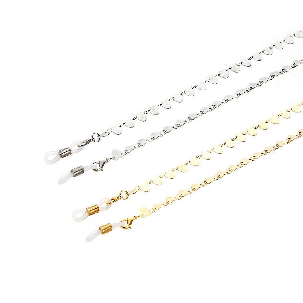 Anti-Slip Chain Metal Eyeglasses Lanyard for Hanging Use 4Pcs Assorted Color
