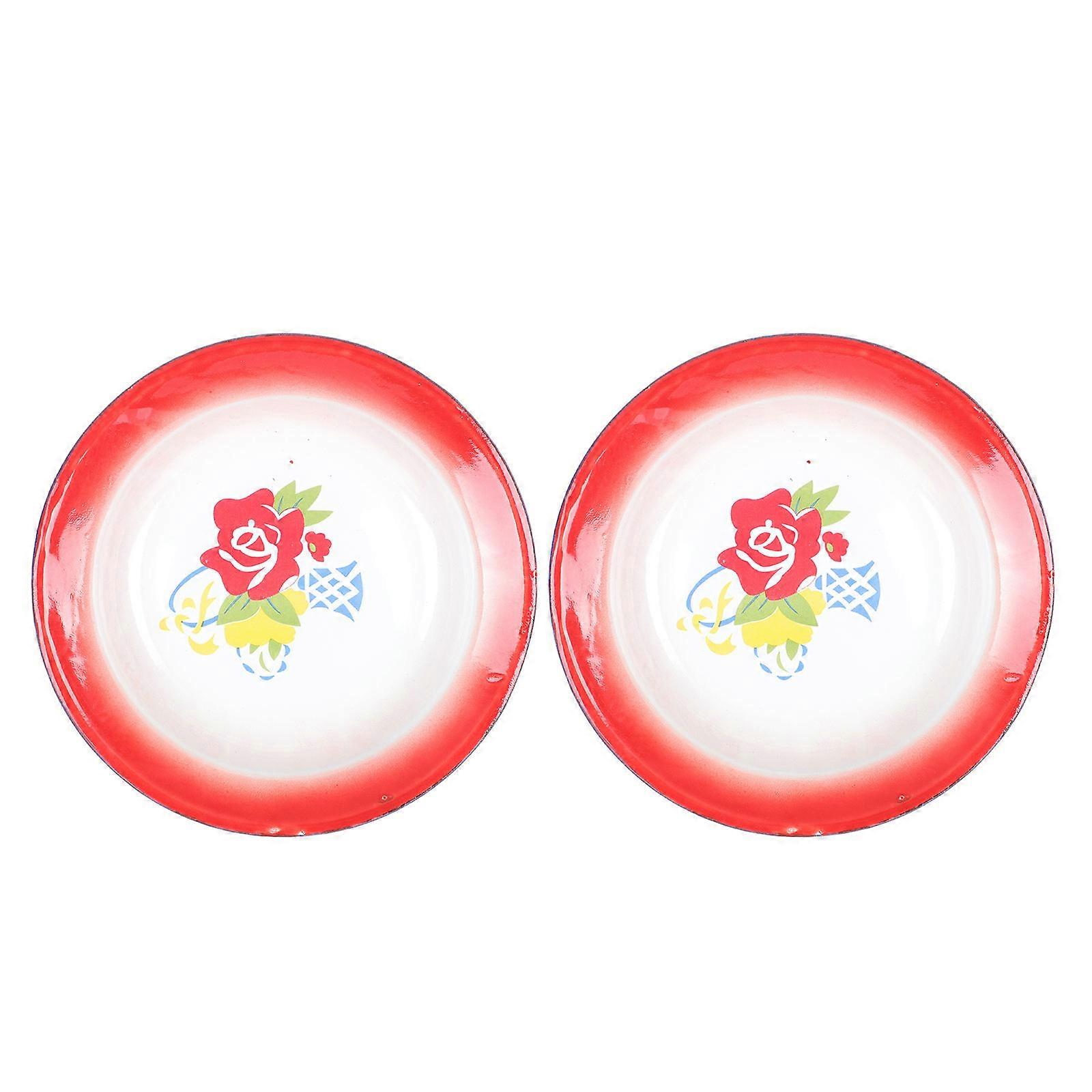 Ceramic Antique Plate Floral Pattern for Storage 4 Pieces