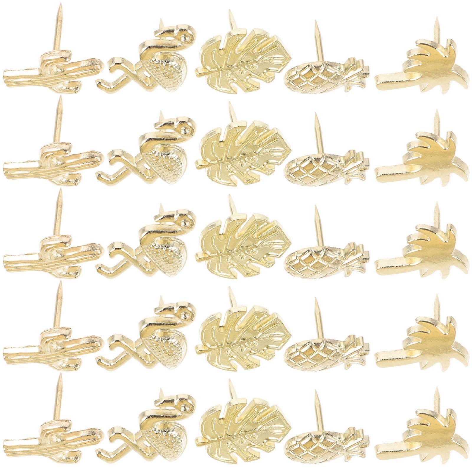 Office Thumbtacks Metal Pushpins for Map Markers 60Pcs Summer Theme