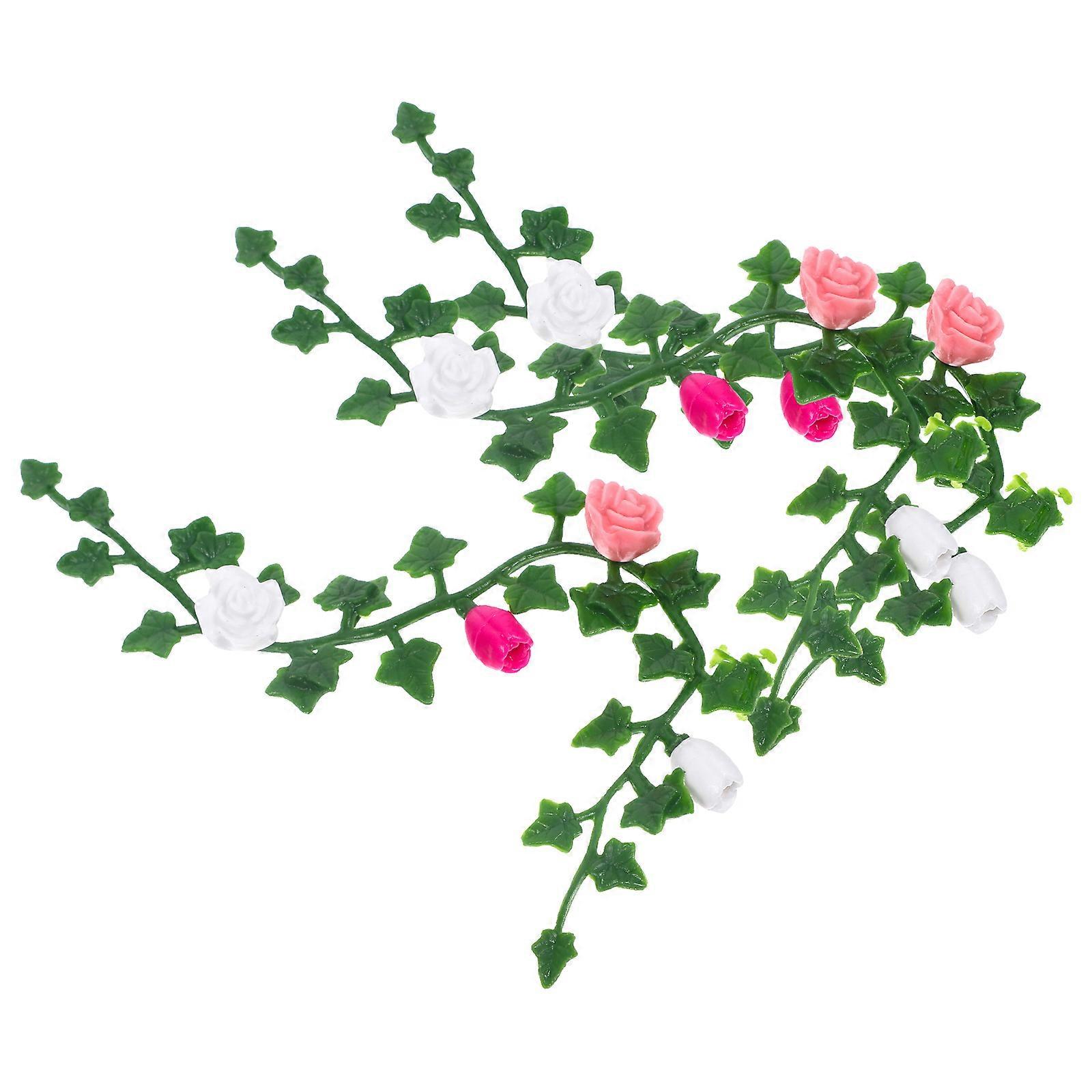 Mini Flower Vine Decor for Dollhouse with 15Pcs Artificial Vines