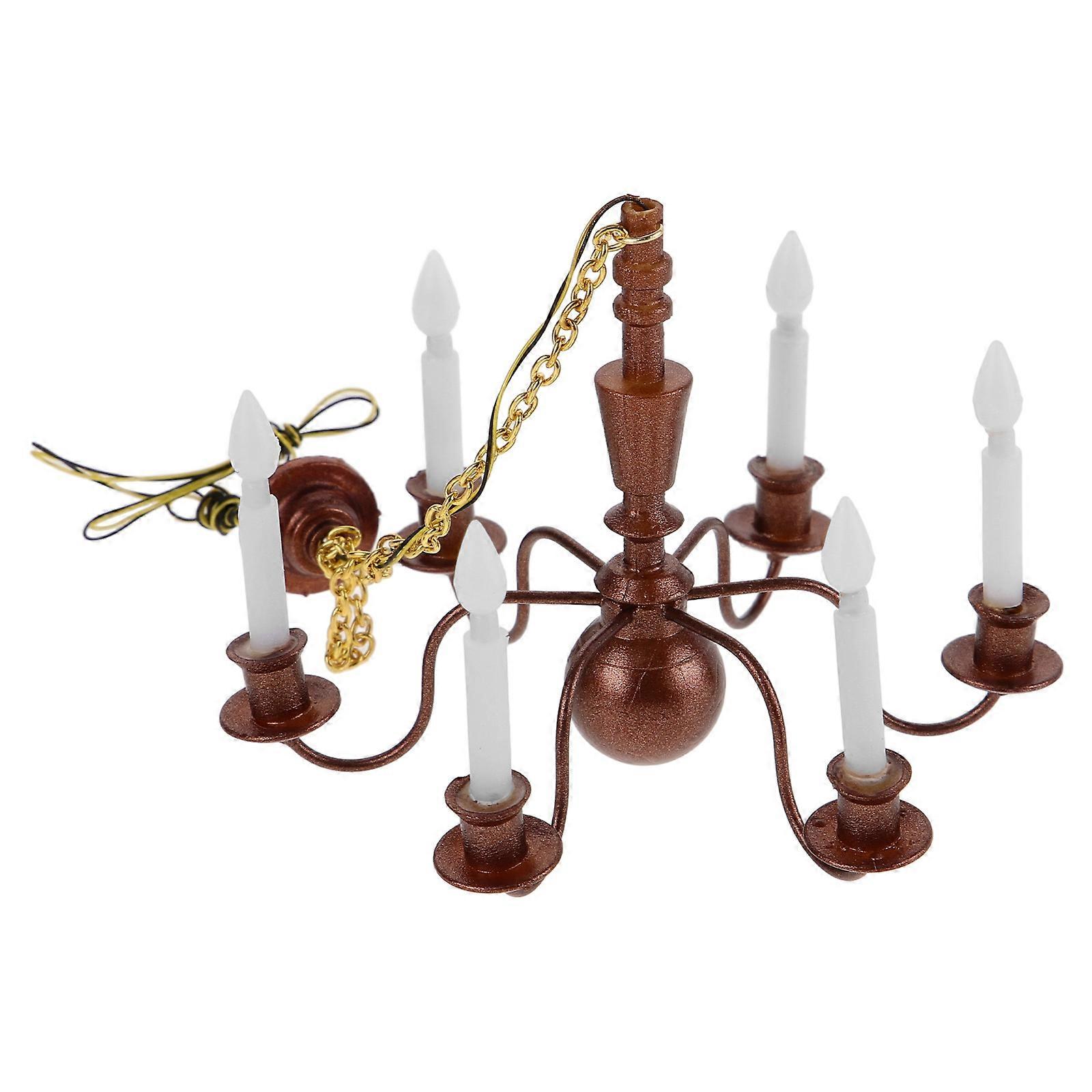 Miniature House Ceiling Light For Craft Lovers Retro Style Coffee Color 1Set Lighting