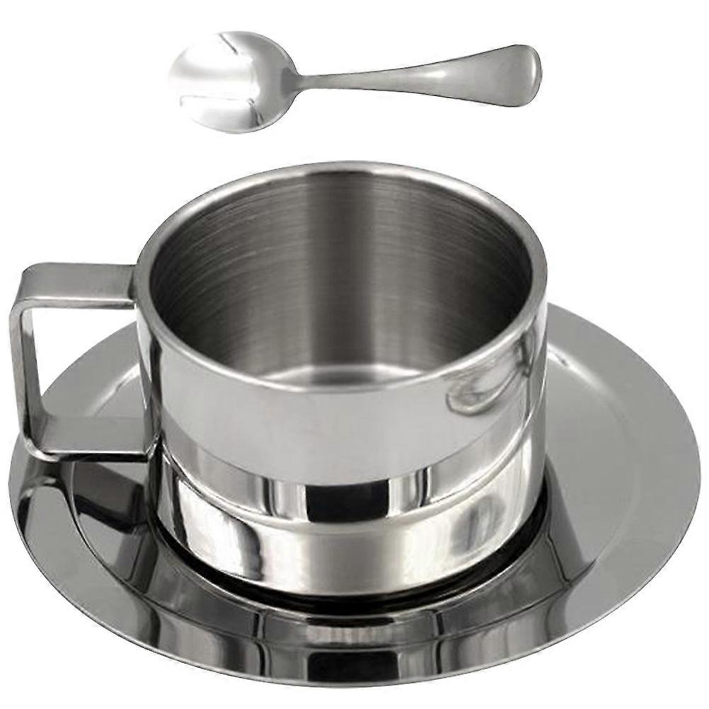 Multi-Function Stainless Steel Mug for Home 5Sets Silver Water Mugs