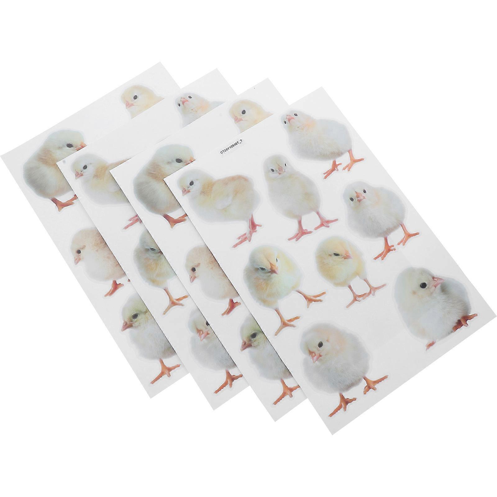 Chicken Wall Stickers Multi Color Easter Celebration Nursery Art Decor 4 Sheets