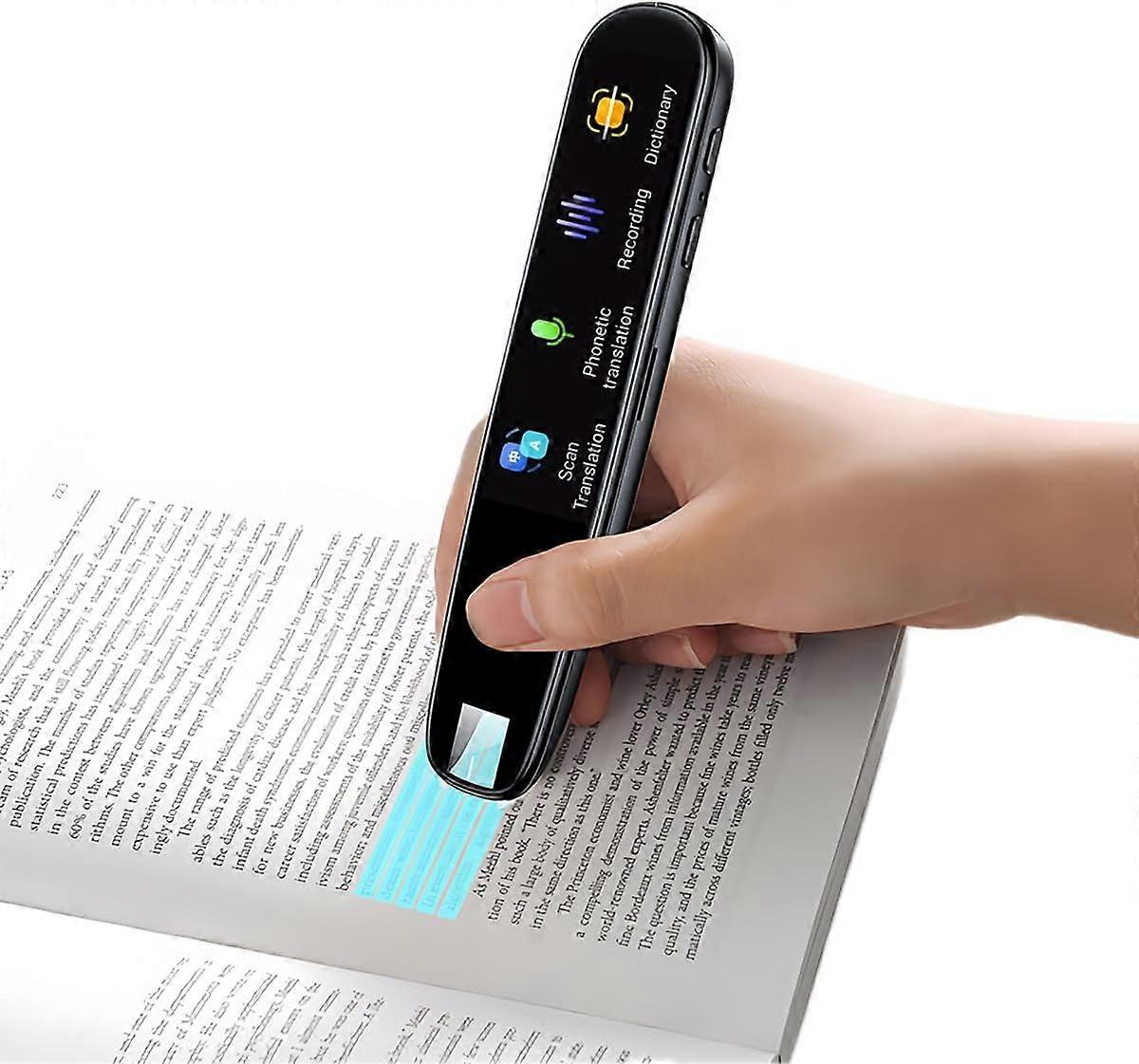 Amigo Pen Traductor, compatible with multi-language translation, portable voice translator pen, digital learning tool (Black)