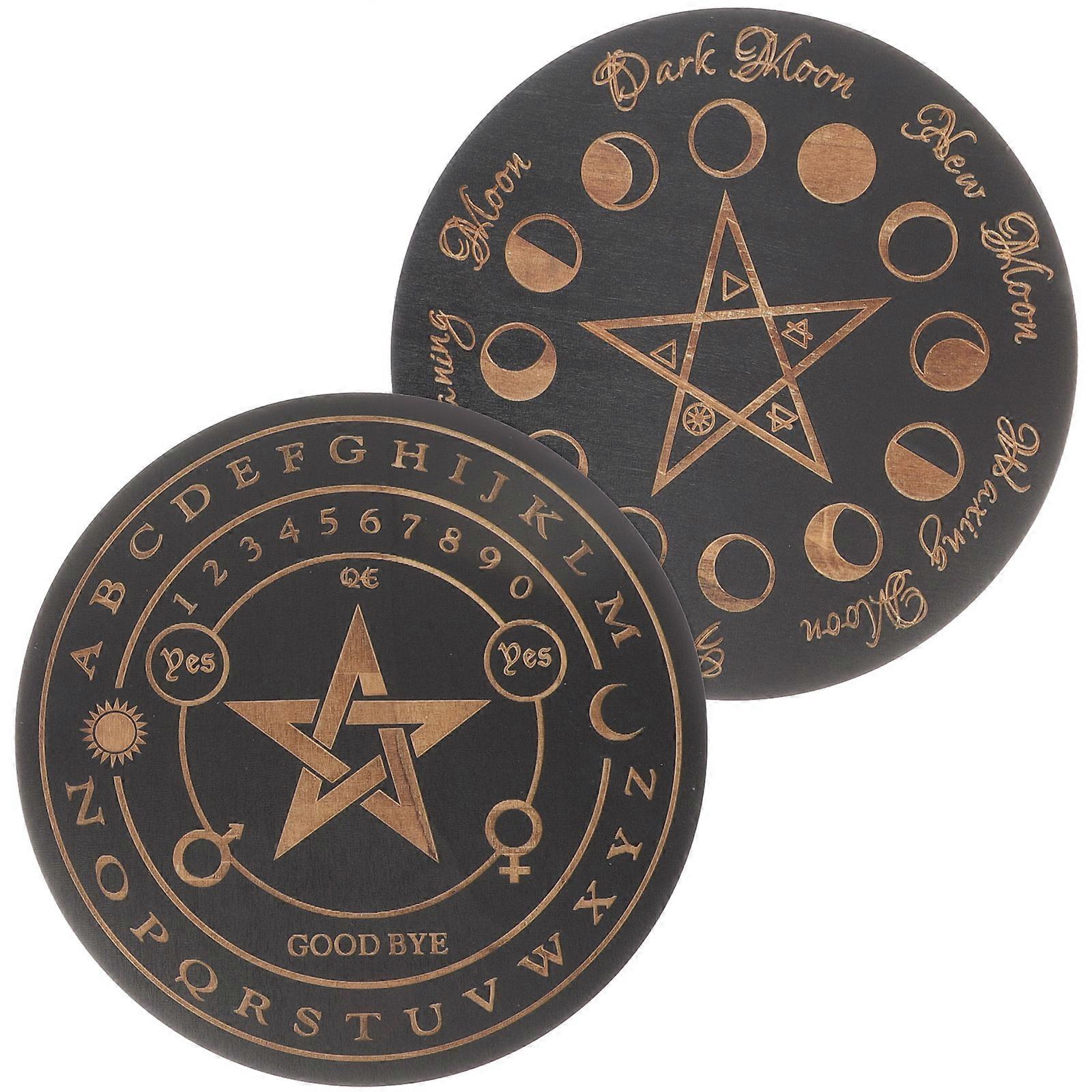 Wooden Divination Accessory Board for Divination Use 10Pcs Black