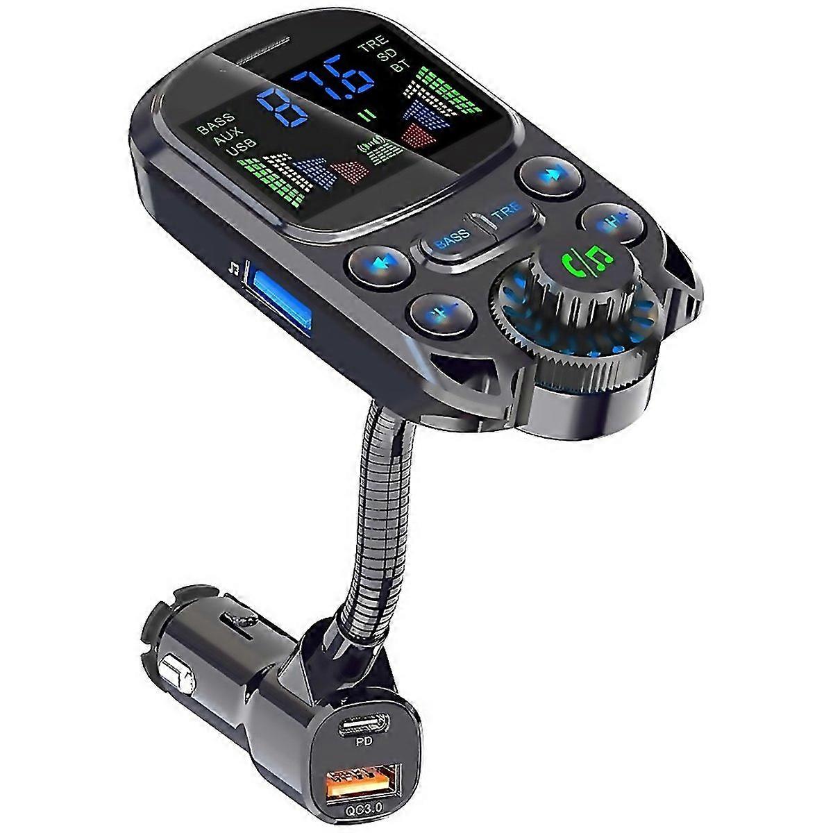 For Bc86 Colorful Screen Car Bluetooth 53 Fm Transmitter Mp3 Player