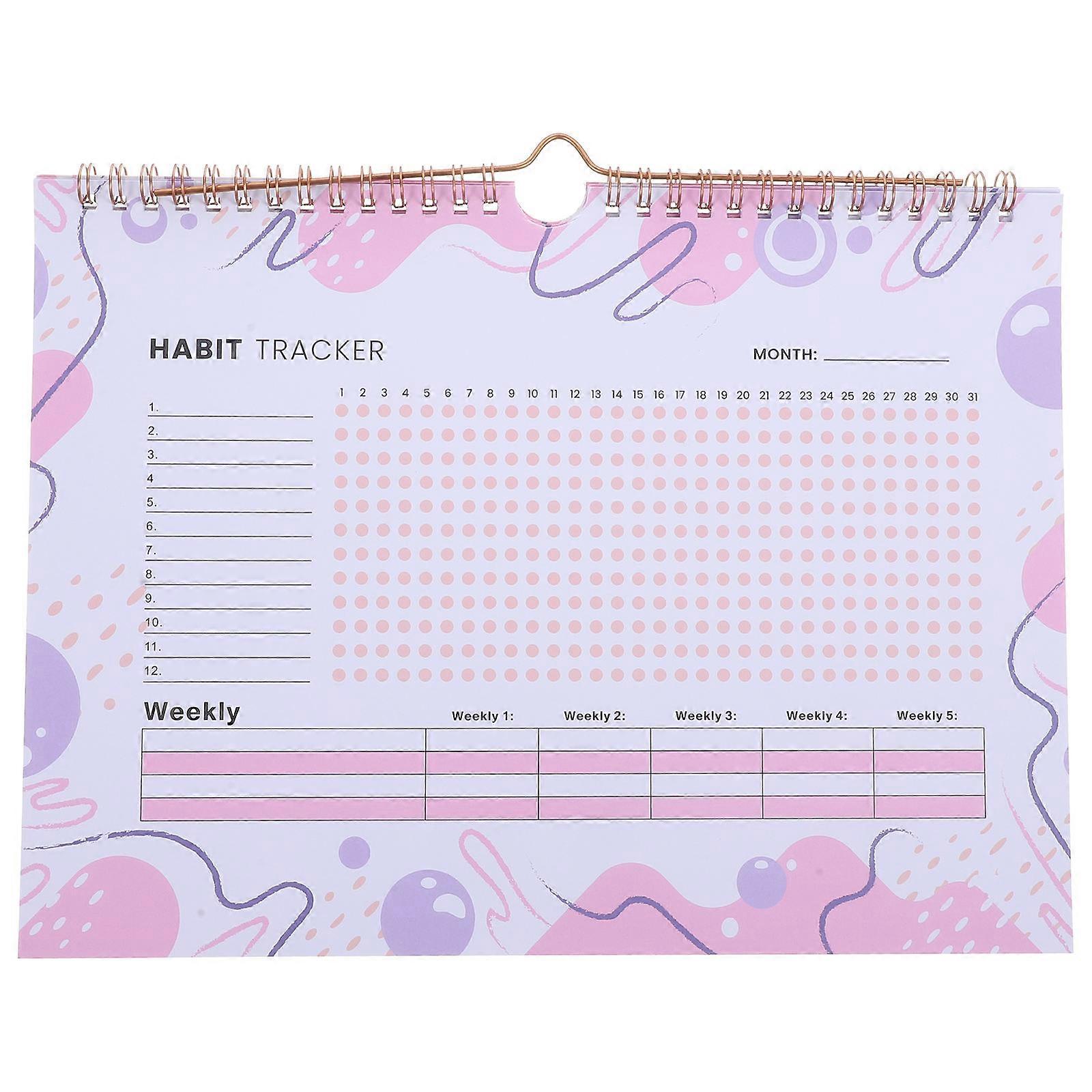 Habit Tracker Spiral Planner for Monthly Use 5Pcs Paper Habit Tracker Journal