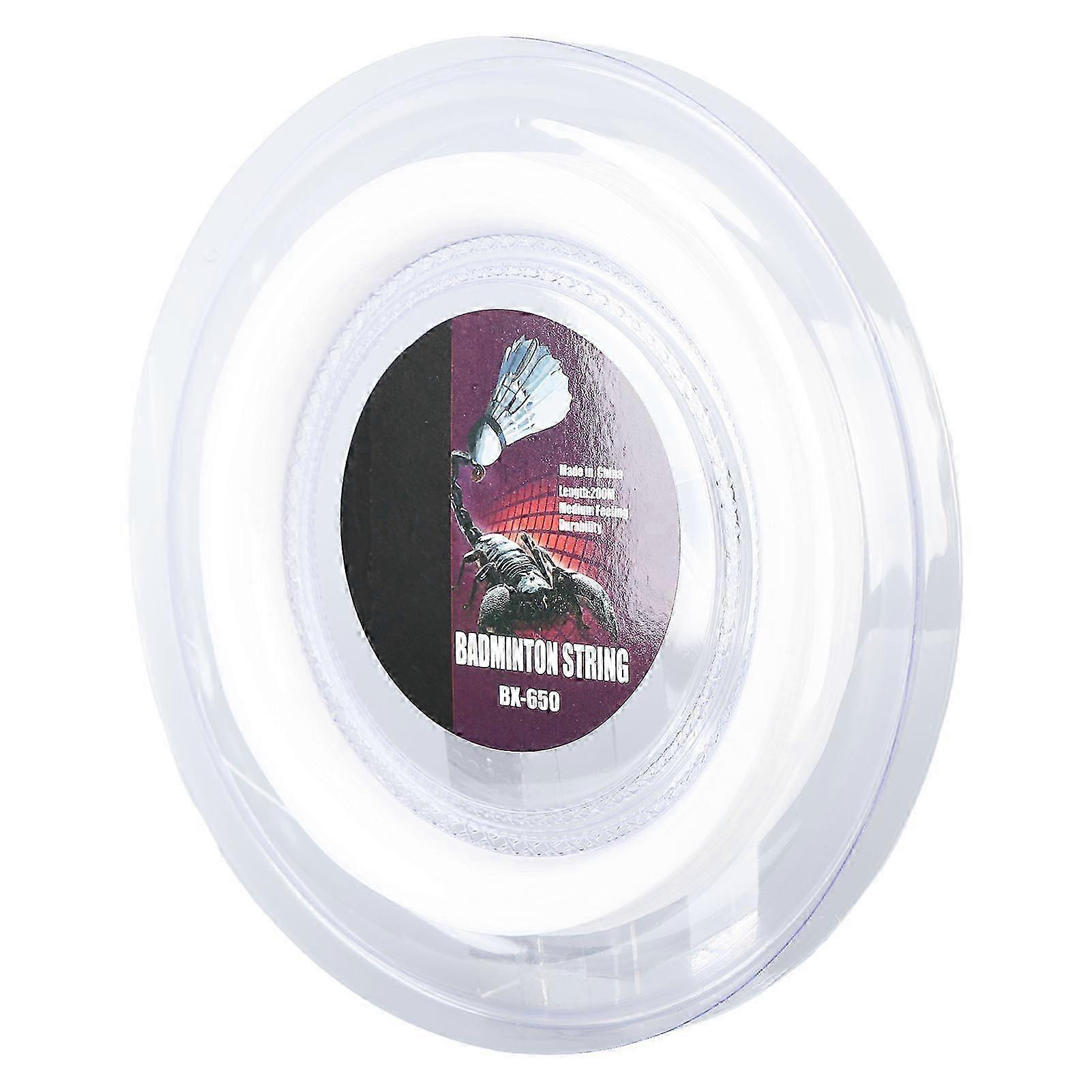 0.72mm 200m Badminton Racquet String Nylon Badminton Training Racket String Line BX 650 White 25-26