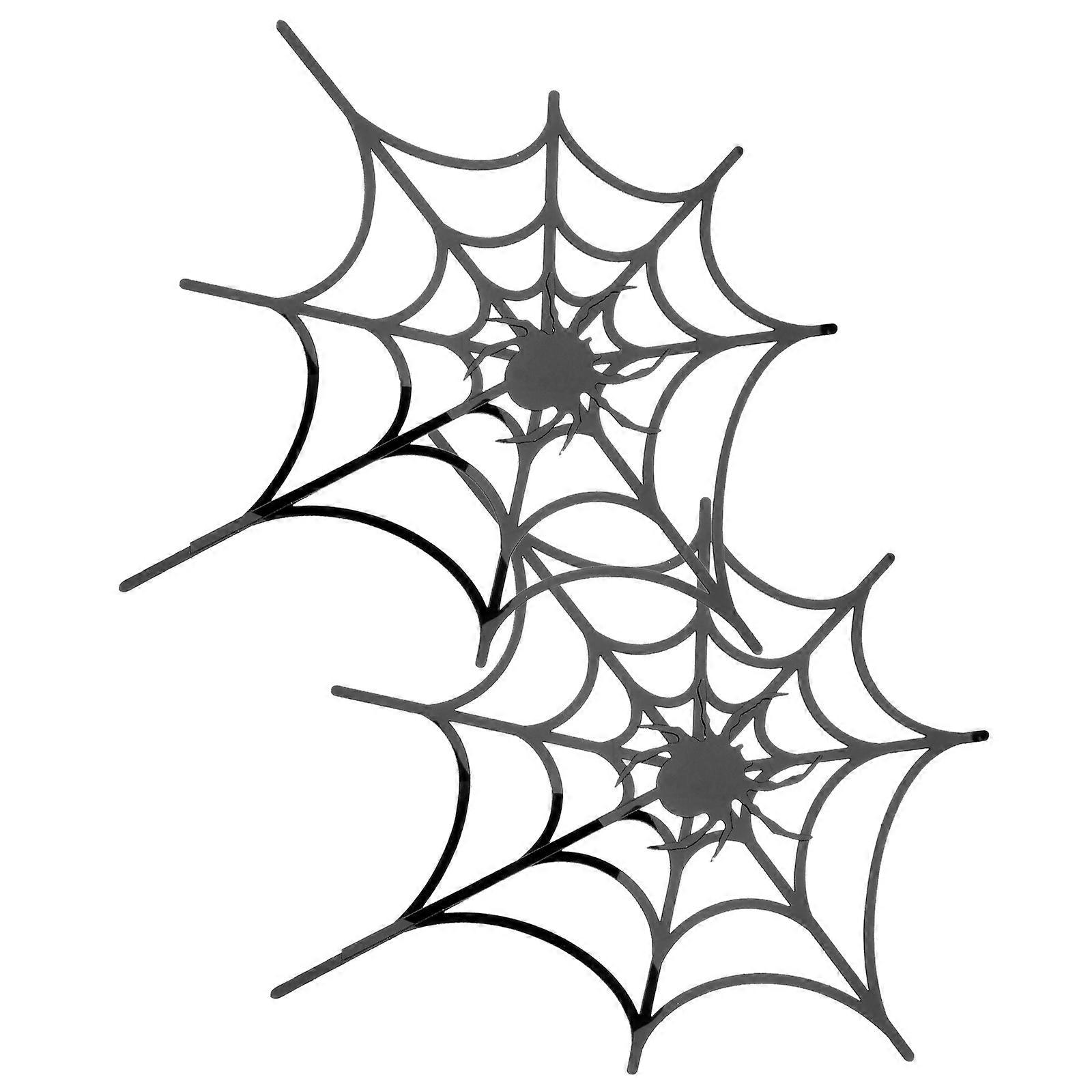 Halloween Sticker Spider Web Pattern for Home Use 4 Sheets Black PVC