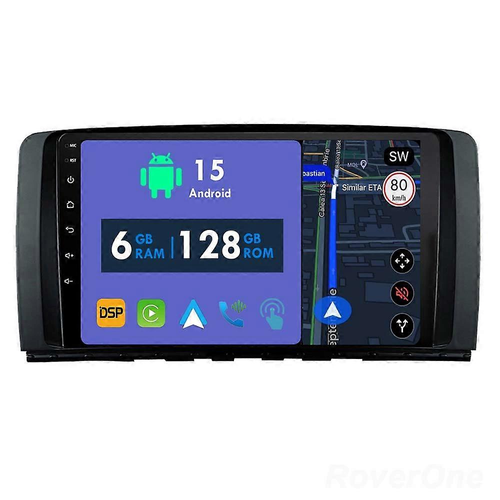 Car Radio 6G+128G CarPlay GPS Navigation Head Unit for Mercedes Benz R Class W251 R280 R300 R320 2005-2017 Android Auto Bluetooth Stereo Touch Screen