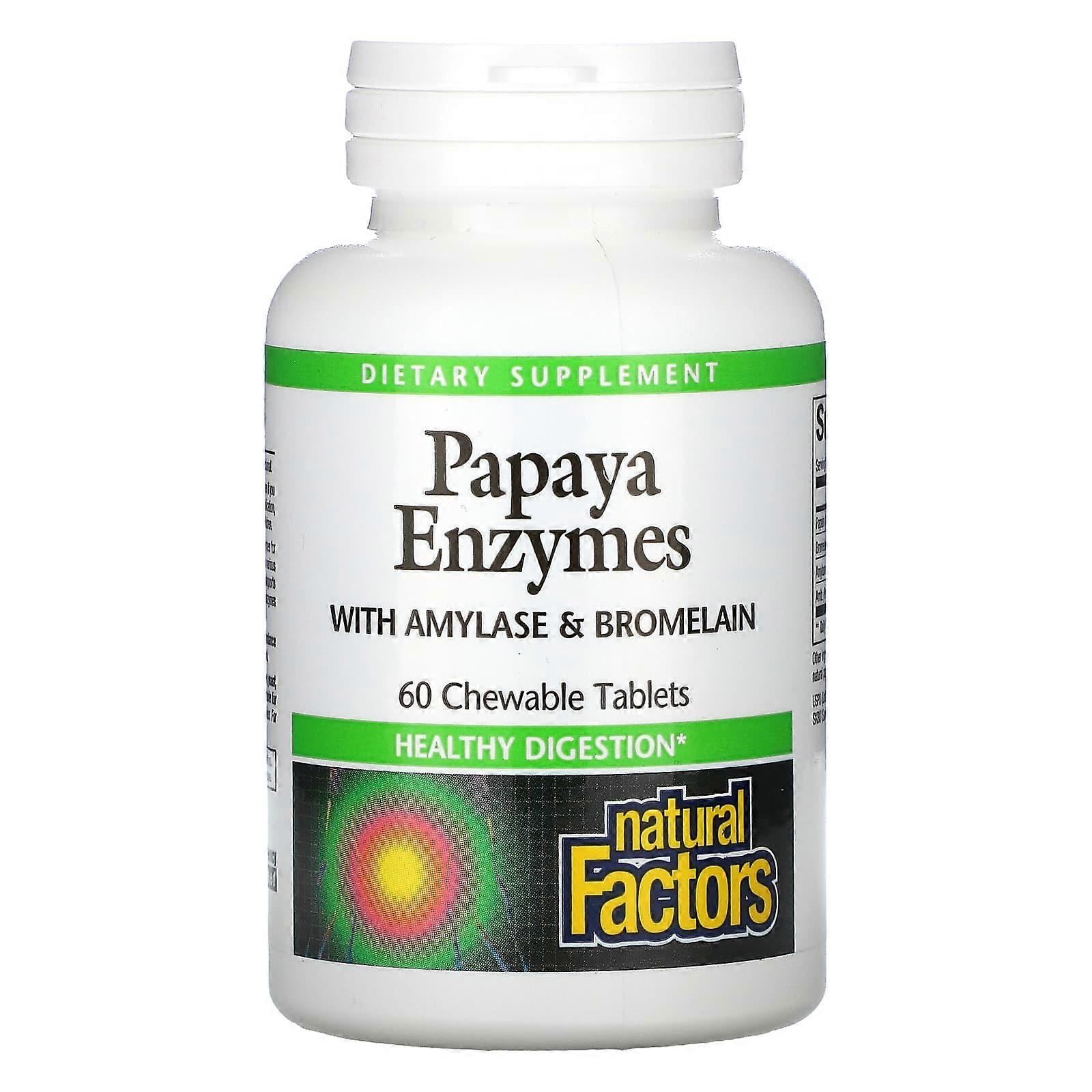 Papaya Enzymes with Amylase & Bromelain, 60 Chewable Tablets