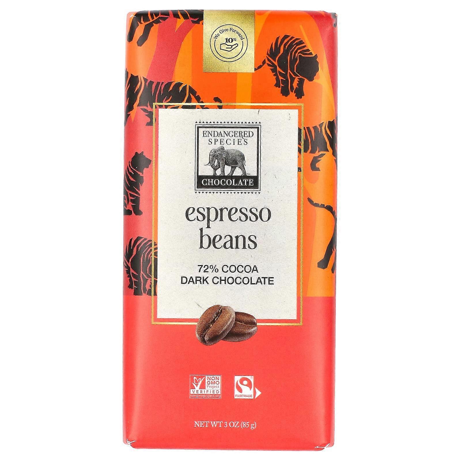 Espresso Beans + Dark Chocolate, 72% Cocoa, 3 oz (85 g)