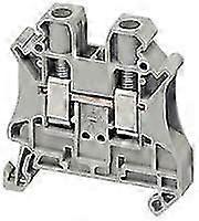 Terminal Block, 2 Position DIN Rail Connector, 24-8 AWG Wire Size, Pack of 10 Units