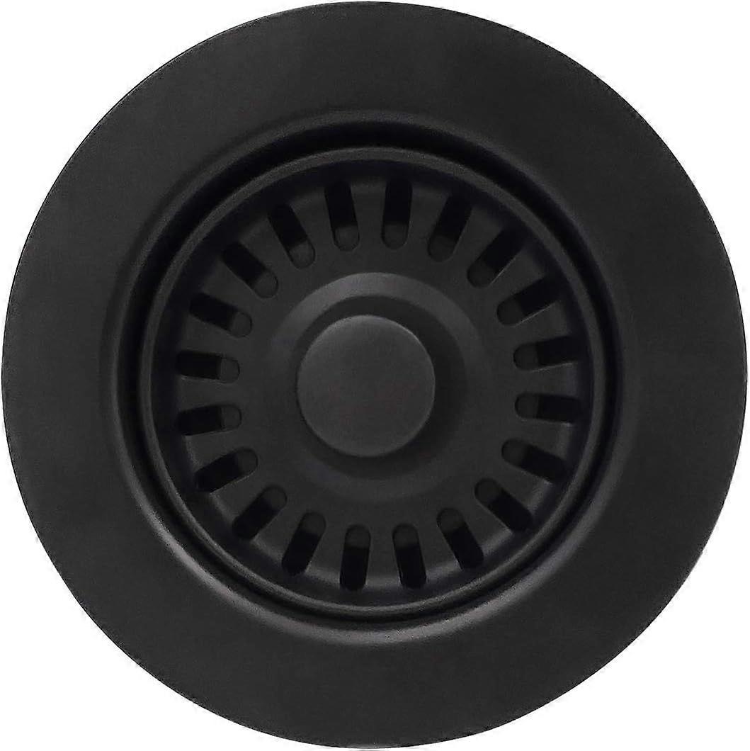 3-1/2 Zoll Küchenspüle Korbsieb und Stopfen Ablaufgarnitur Mattschwarz