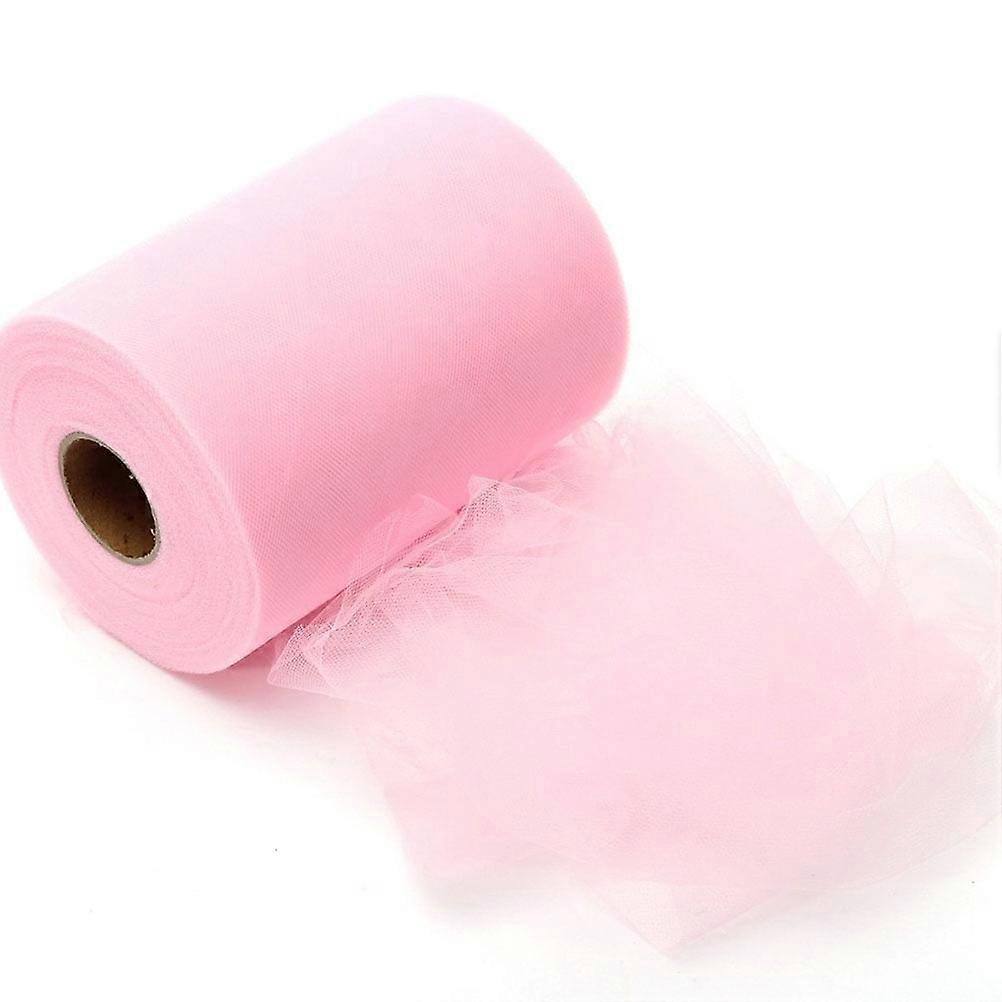6 "x100YD Decorations for Car Craft Embellishments Party Ribbon Net Pink