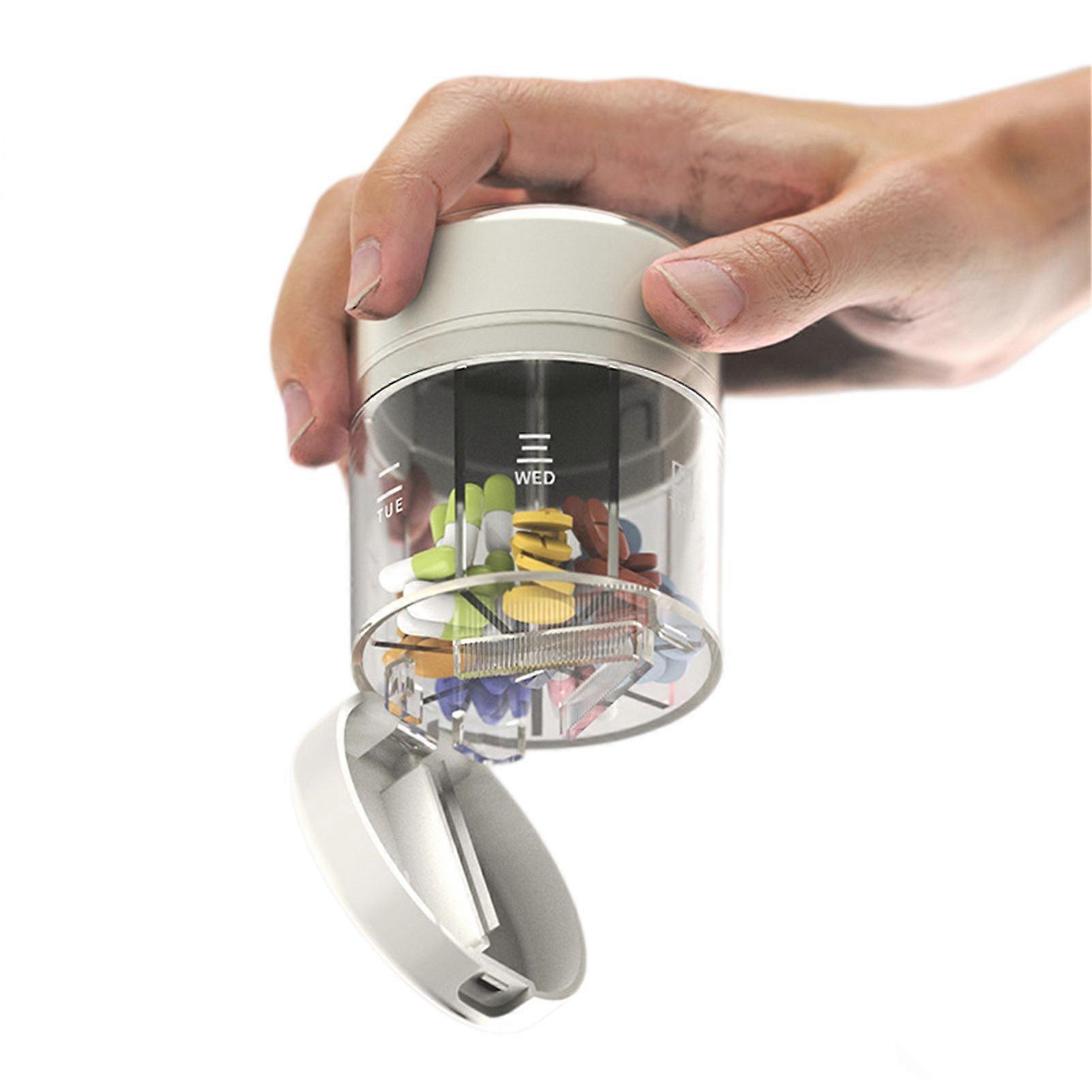 7 Day Travel Tablets Organiser with Labels with Dustproof Lid Travel Medication Box for Travel