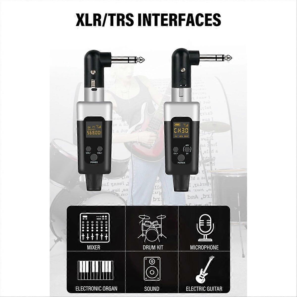 0V/48V Wireless XLR Microphone Transmitter and Receiver