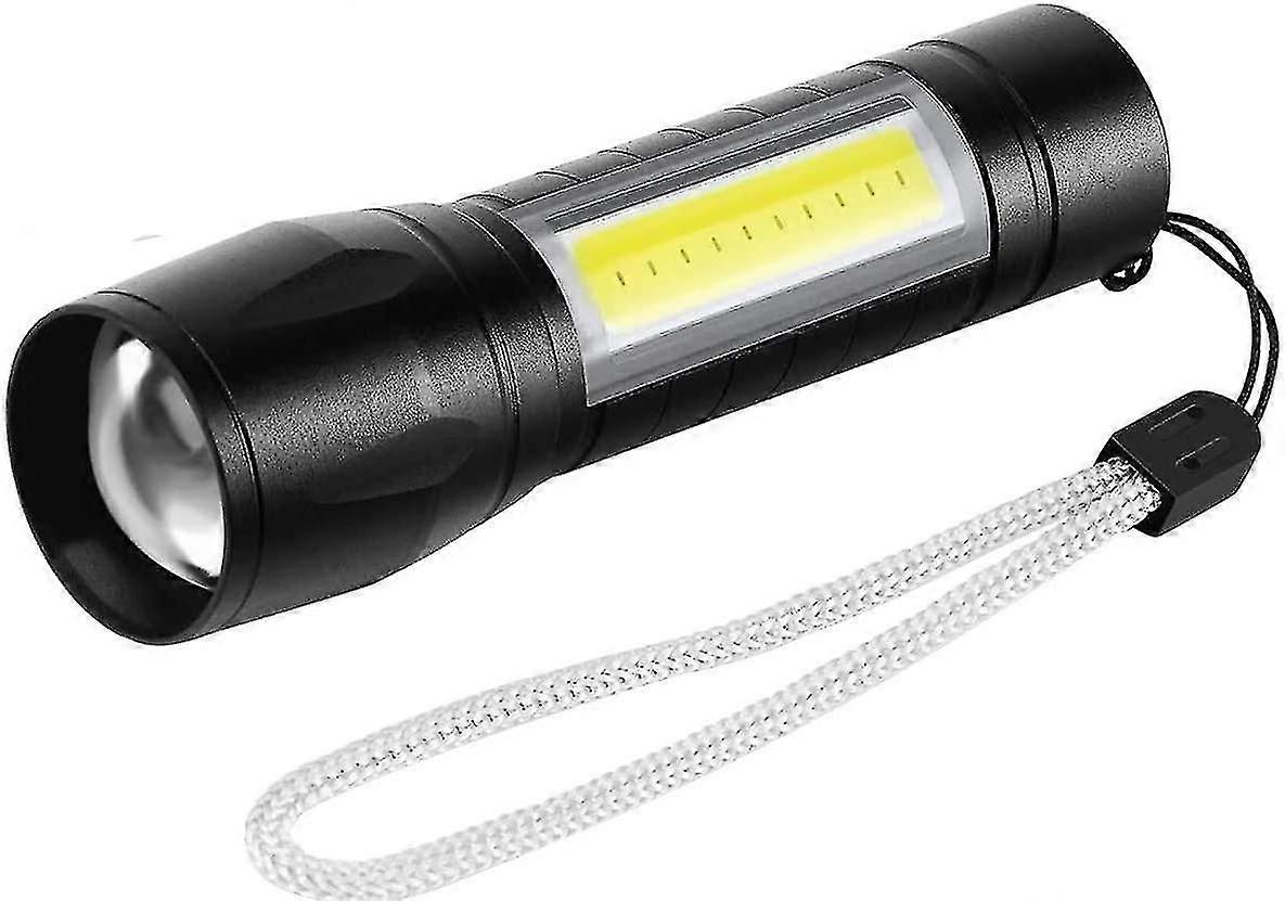 Mini Small Led Flashlight Usb Rechargeable Flashlights 3 Modes With Side Lights Portable Flashlights For