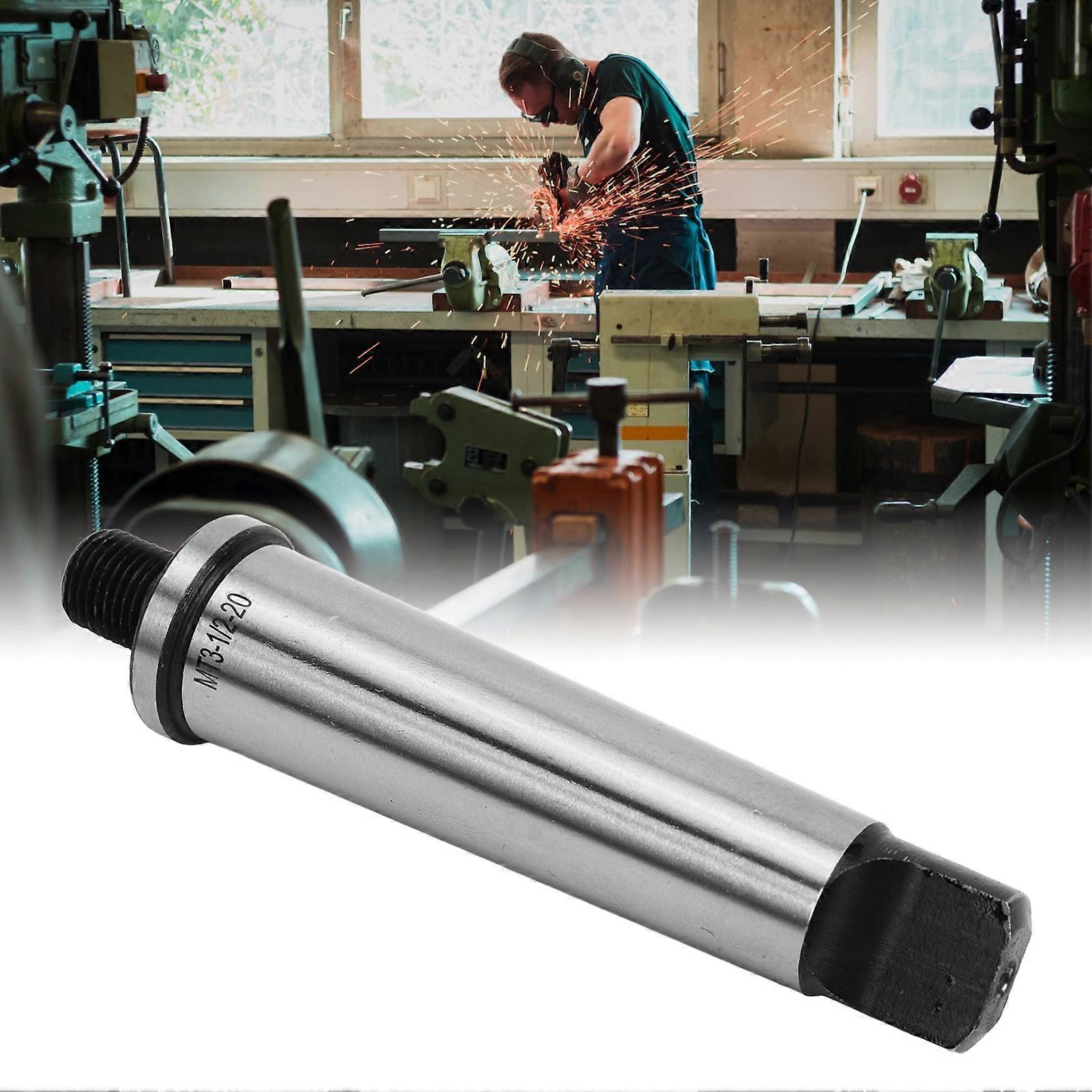 Drill Chuck Arbor 3MT Shank to 1/2in‑20 Threaded Hardened Morse Taper MT3 Adapter 