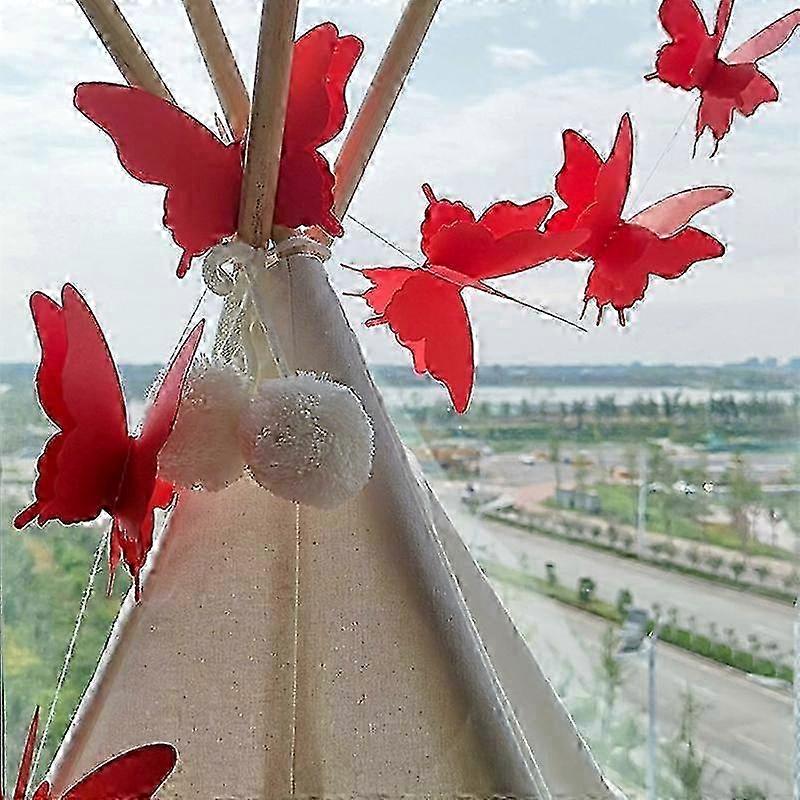 3D Paper Butterfly DIY Banner Hanging Decors Butterfly String Hanging Streamer-