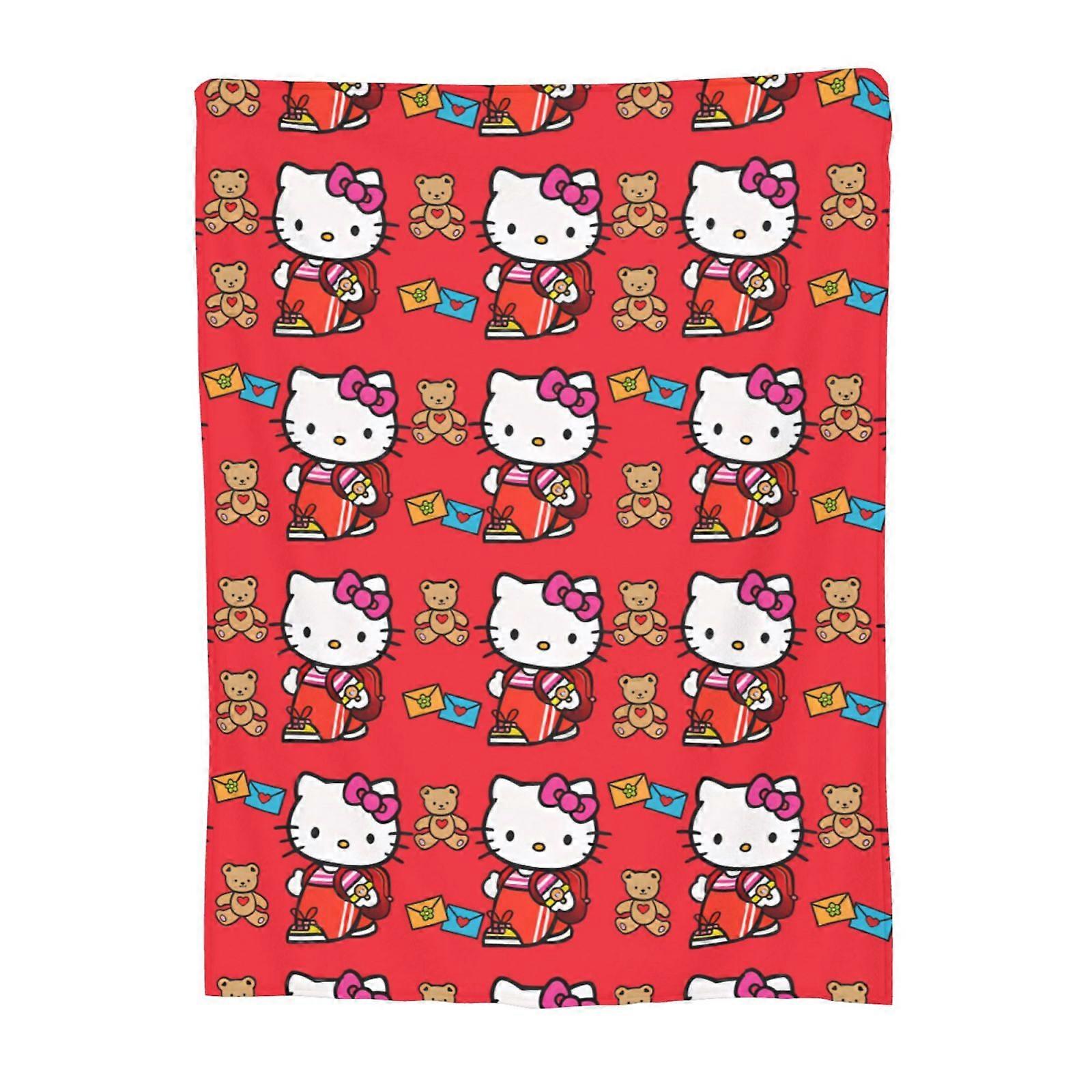 Hello Kitty flannel blanket 40"x30" super soft, single-sided print, compatible with sofa & living room use
