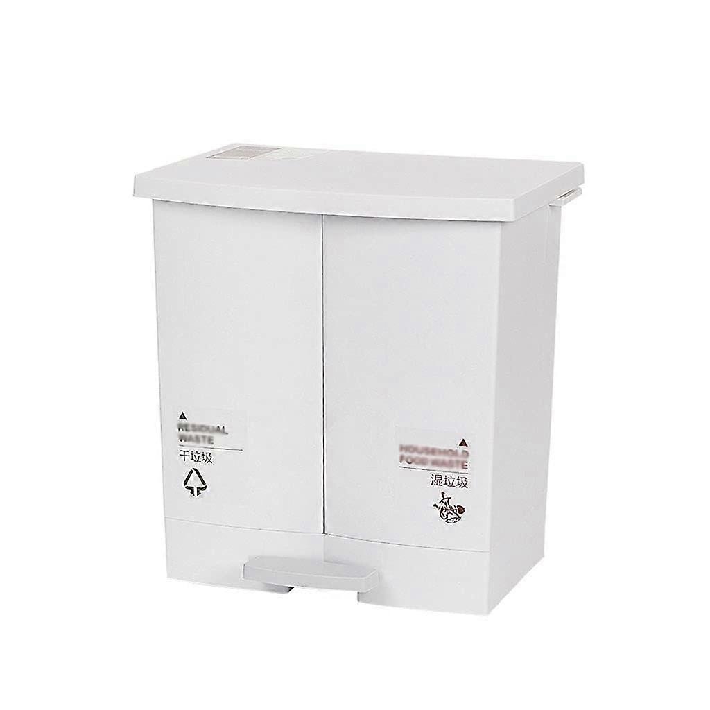 Trash Cans Rectangular 20L FootFlip Double Bucket Design Kitchen Storage Box For Household