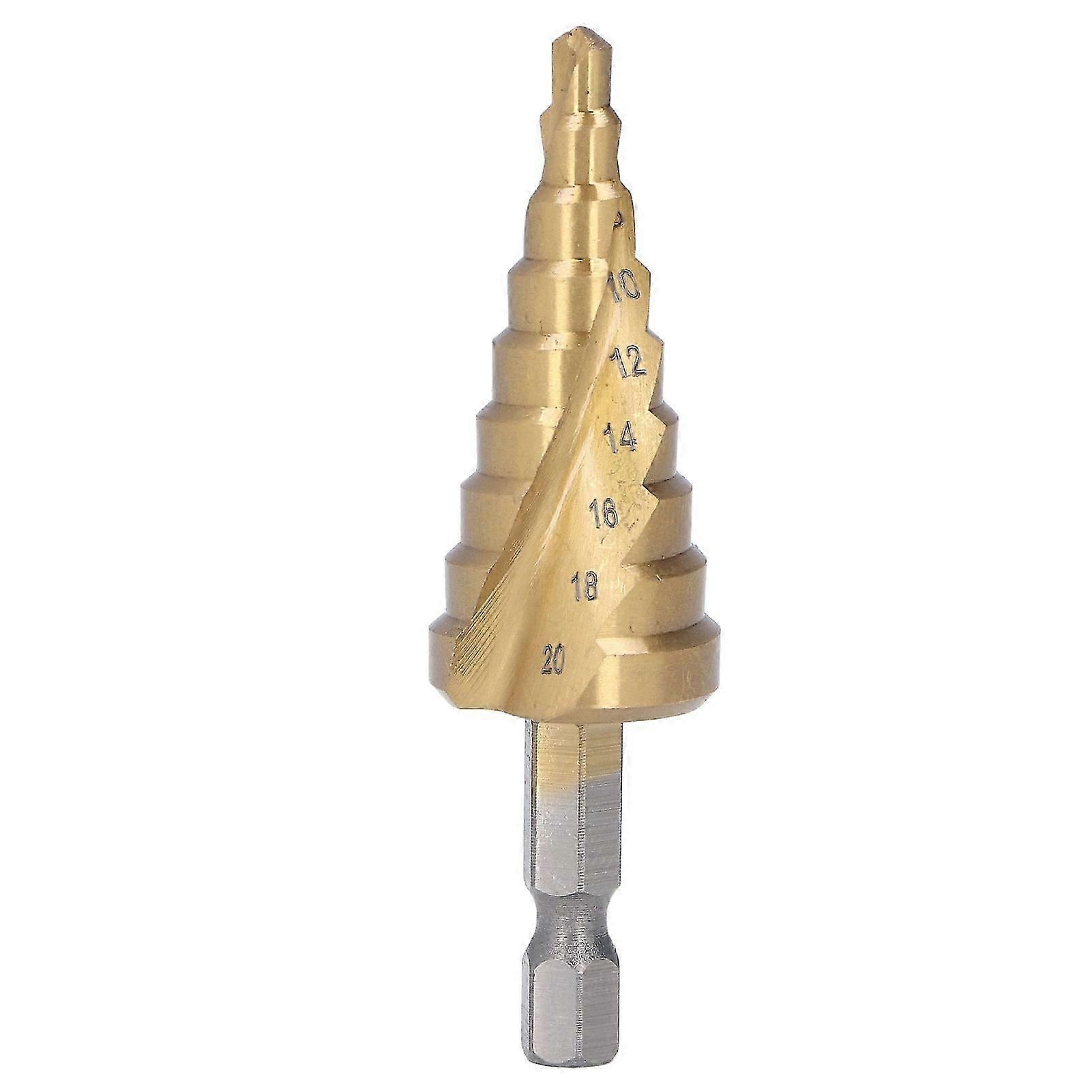 Step Drill Bit High Speed Steel Spiral Flute Cone Centering Drilling Tool with Hex Shank 4?20mm