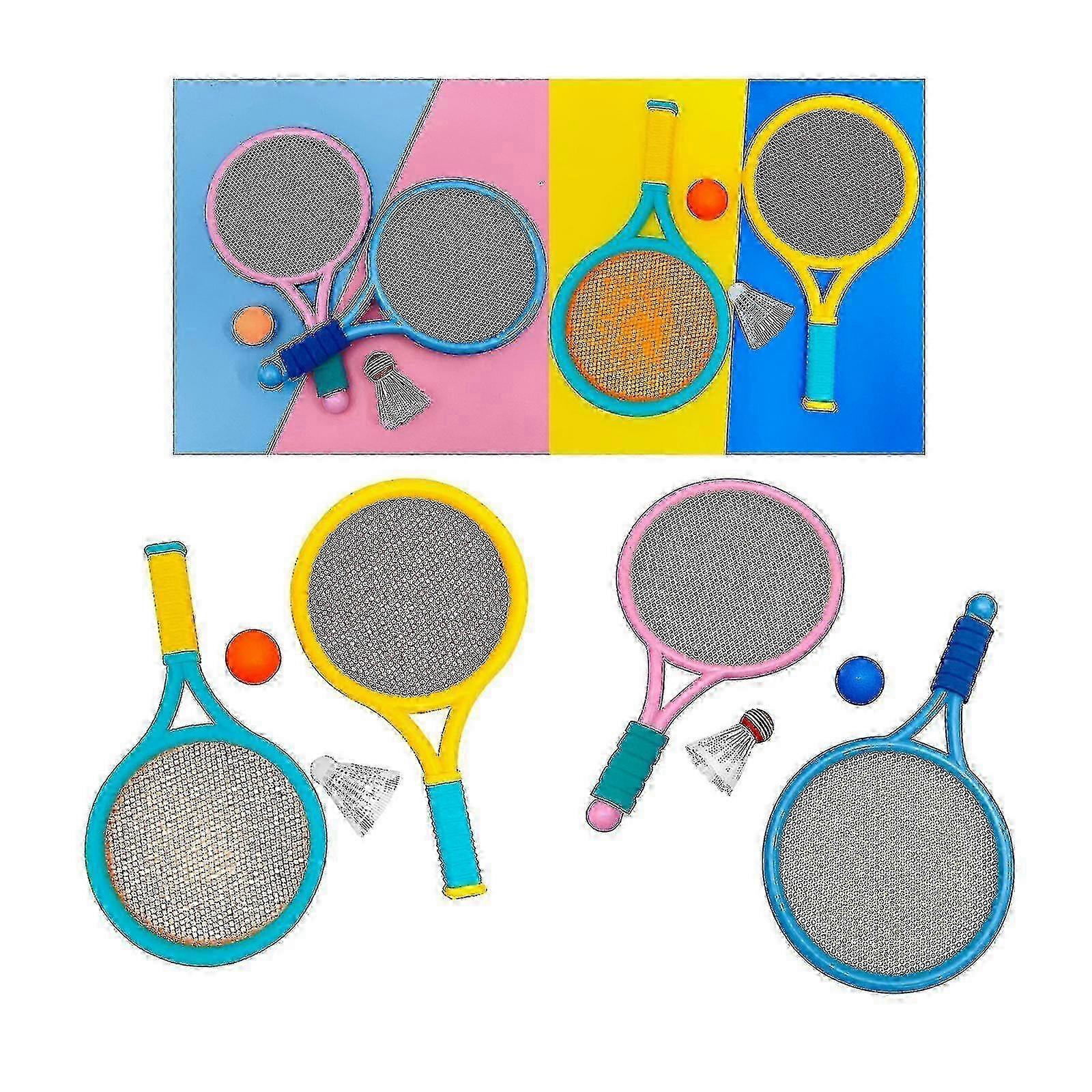 2pcs Children Tennis Racket Parent Child Interactive Toys Badminton Shuttlecocks