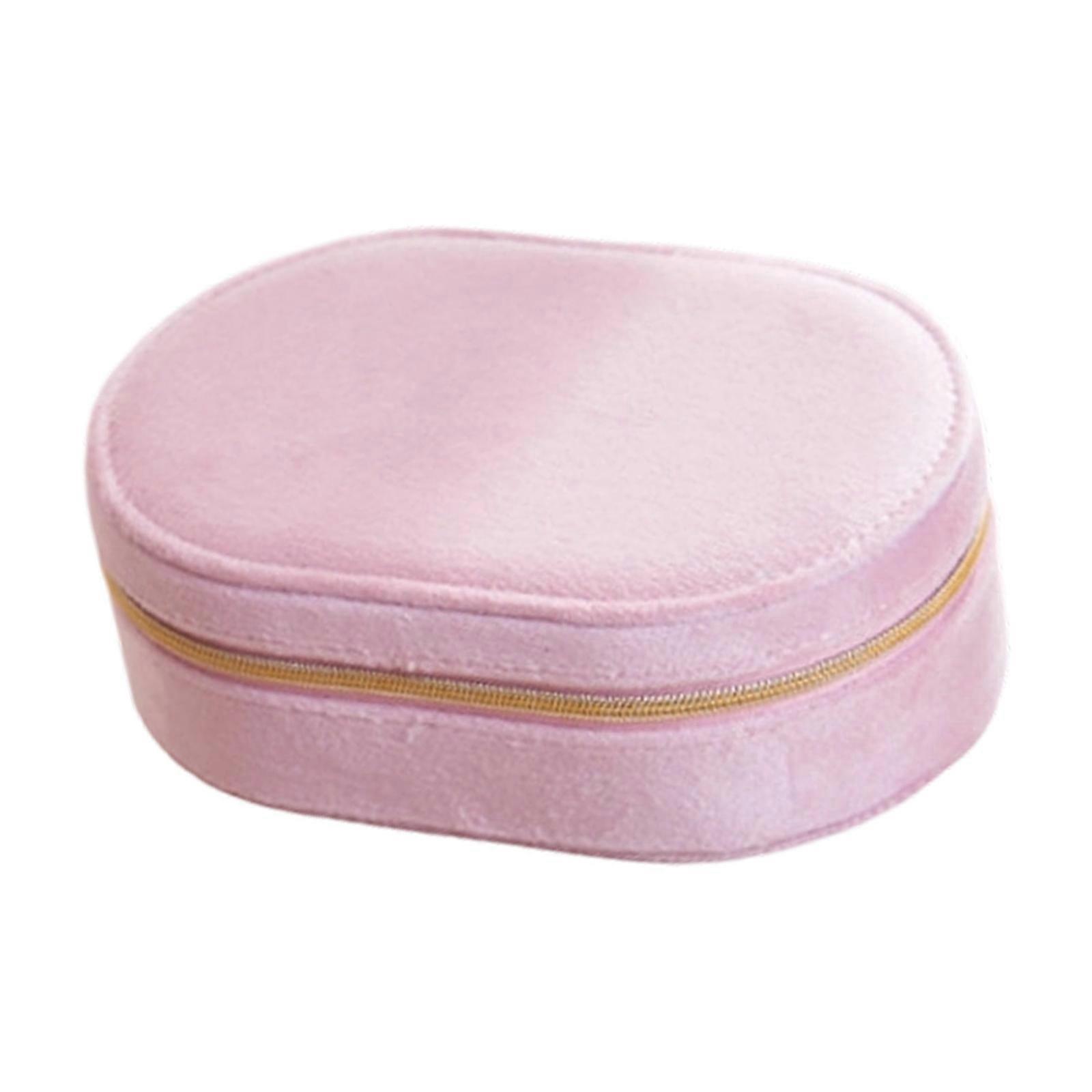 Flannel Lined Jewelry Organizers With Secure Closure Multiple Section For Accessories Arrangement  Pink