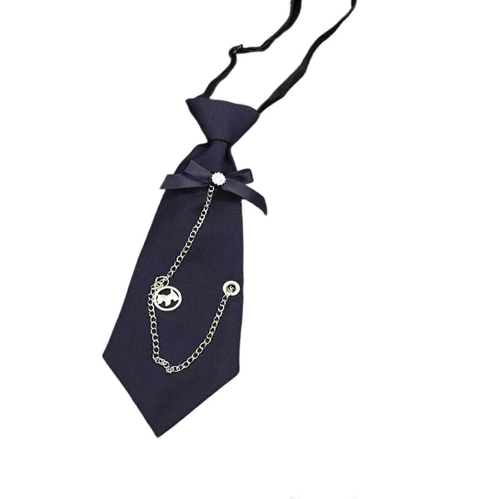 Adjustable Necktie With Smooth Texture Quick Drying Materials Multipurpose Use In Formal Informal Setting  Navy Blue