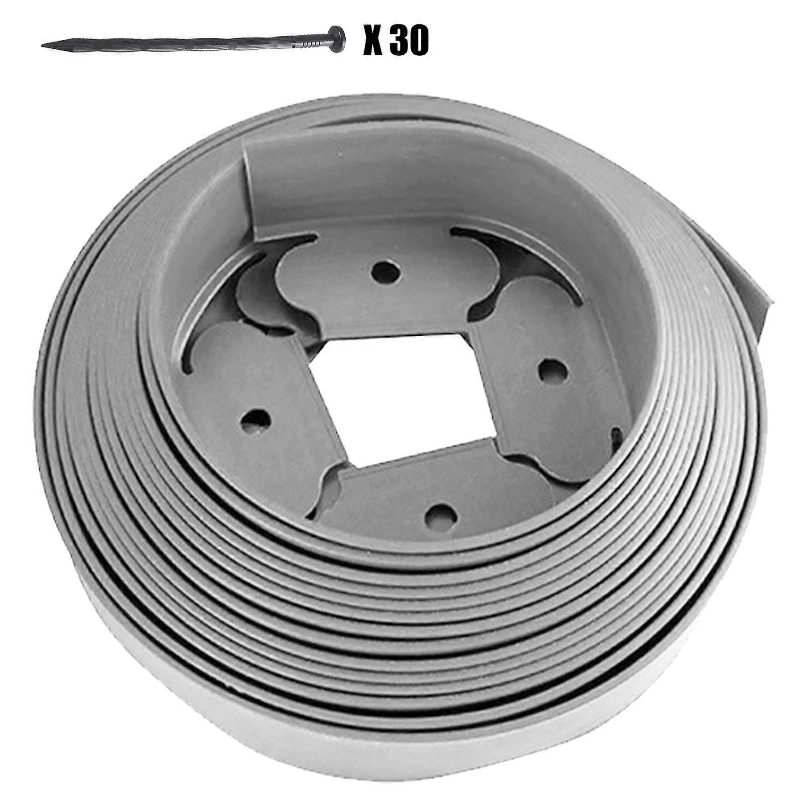 Fixed Garden Barrier Landscape Edging Garden Edge With Anchoring Spikes Easy Installation Grass Plastic Edging Border  grey