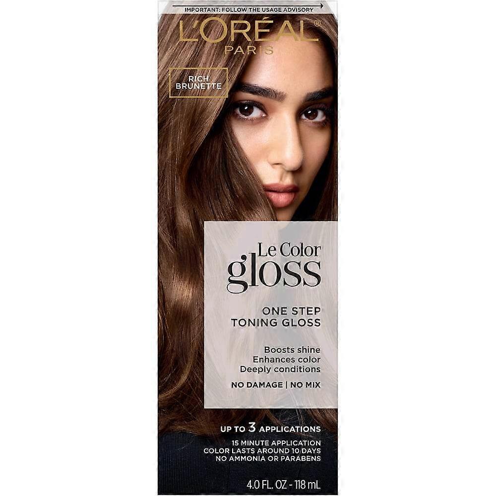 L'oreal Paris Le Color Gloss One Step In-shower Toning Gloss, Rich Brunette, 4 Oz