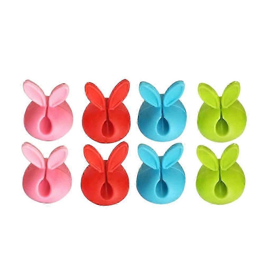 Self Adhesive Cable Holder Rabbit Ears Shape Clips Wire Organizer For Home Office Use Assorted Color 16Pcs