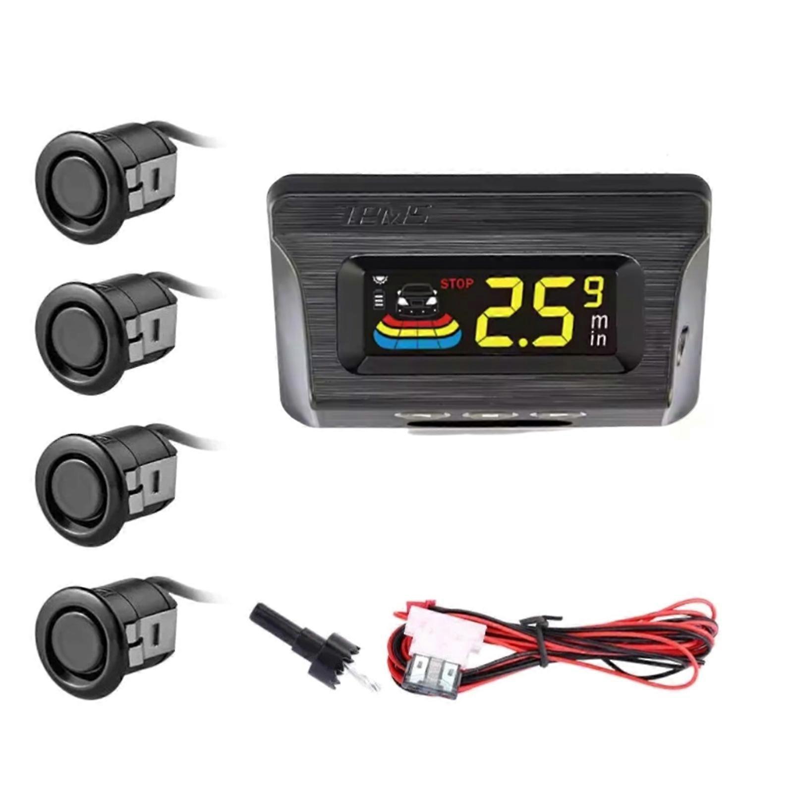 Solar USB Rechargeable Parking Transducer Structure 4 Radio Detectors LED Display 3 Stage Light Club Vehicle Reserve Safety Observe Multicolor