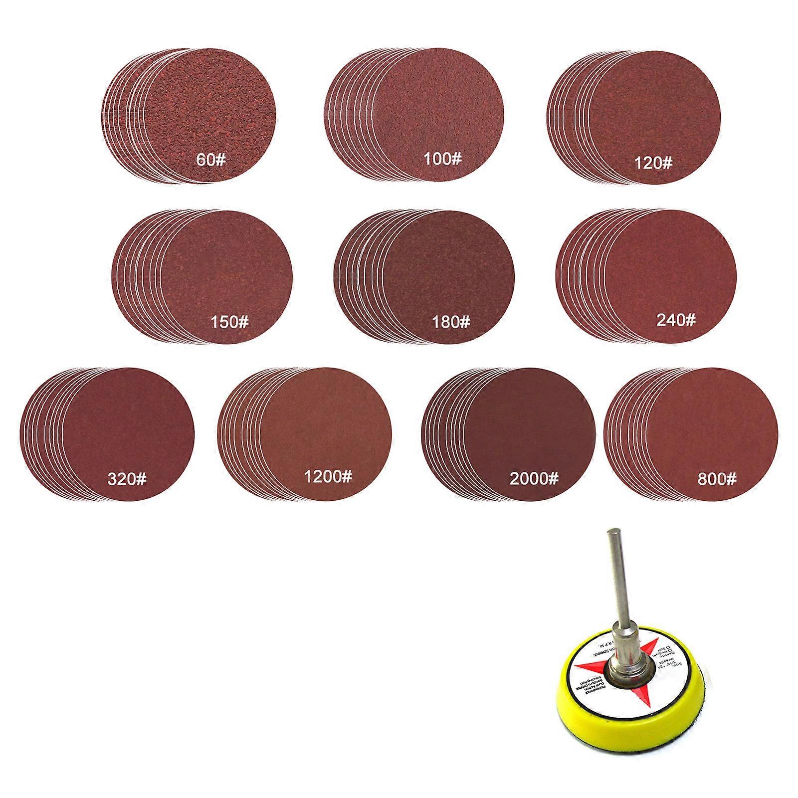 52/102Pcs 2inch Sanding Discs 60-2000 Grits Hook and Loop Sand Paper Round Sandpaper Disk Abrasive Polishing Tool Multicolor