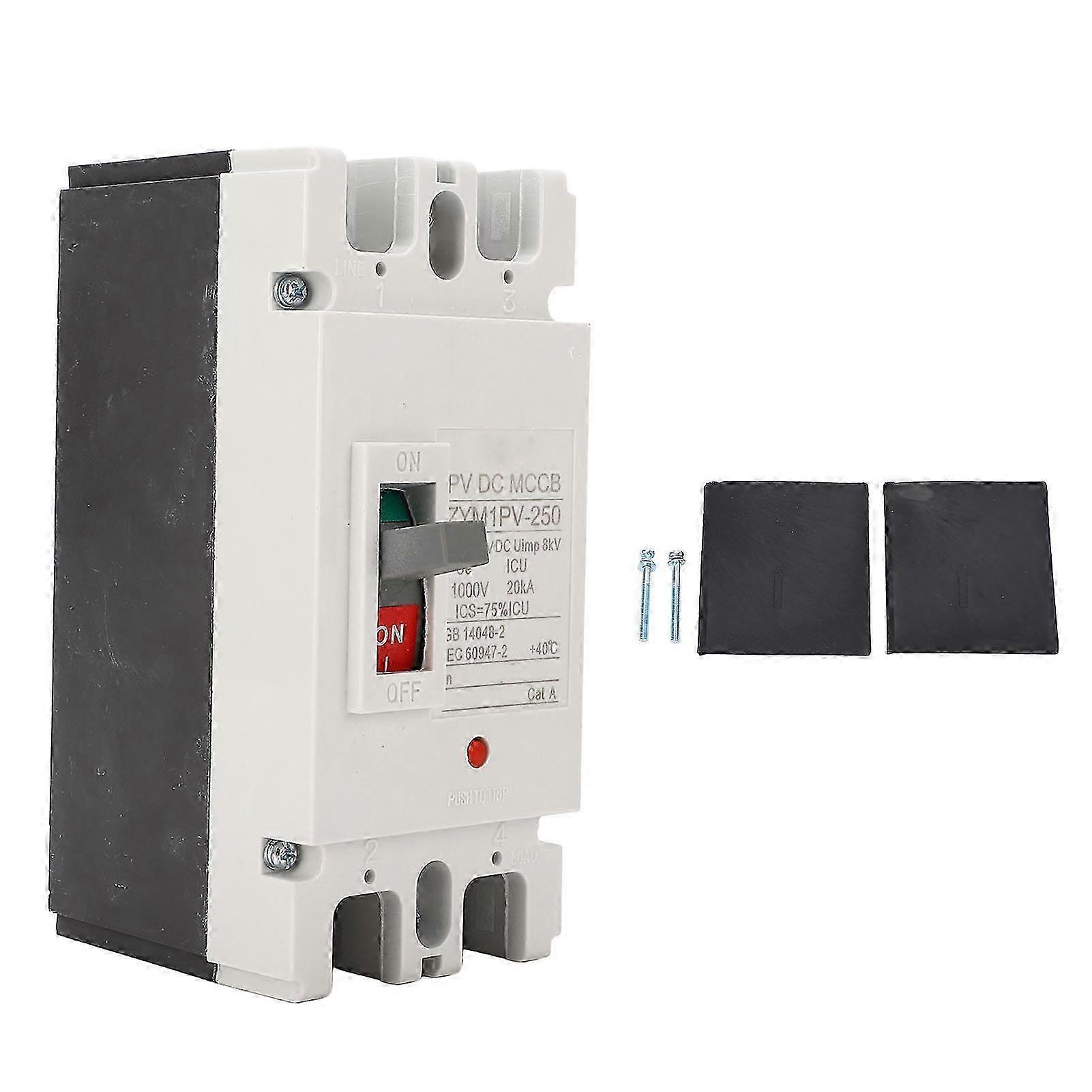 25-26 200A Moulded Case Circuit Breaker MCCB 2P DC 1000V Solar Battery Protection Switch Overload Short Circuit
