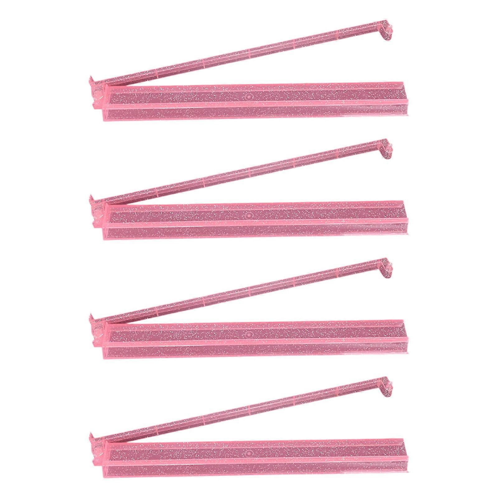 Modern Mahjong Racks with Pusher 4pcs Mahjong Tile Holder Sliding Push Rods American Design Home Use Game Accessories  Pink and silver powd