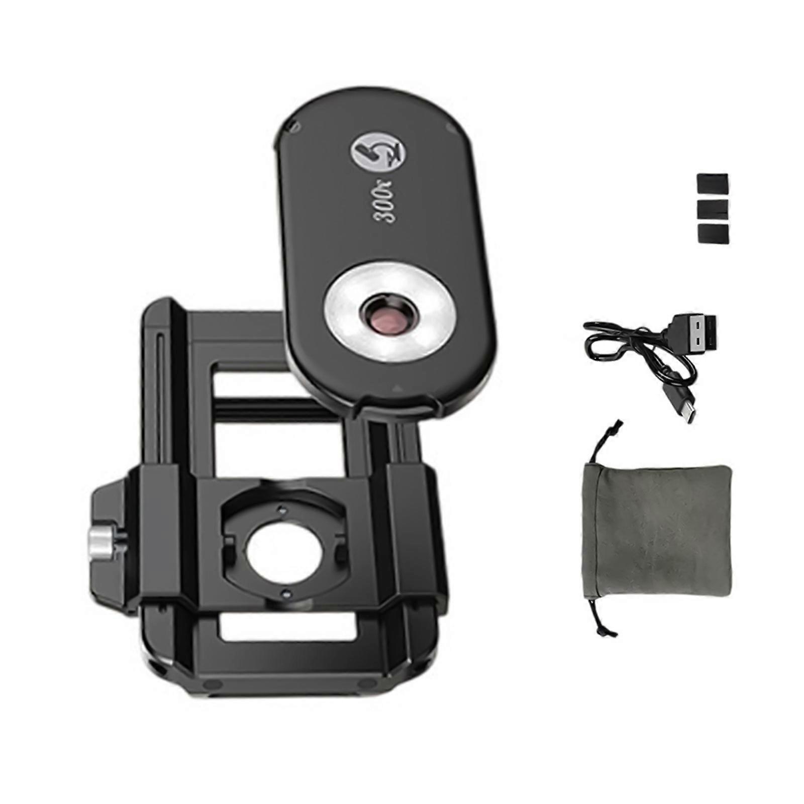 Lab Grade 300X Magnification Transportable  LED Phone Instrument Rechargeable Plan Tall Clearness Visual Lens For Mobile Devices Multicolor