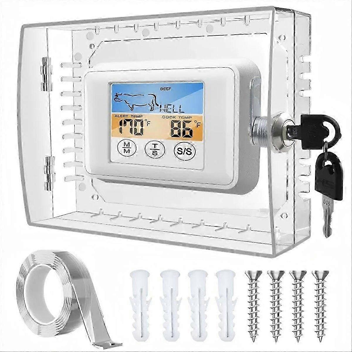 Thermostat Lock Box with Key, compatible Thermostat on Wall, AC Lock Box Cover with Key Fits Thermostats 5In Hx7In W or Smaller