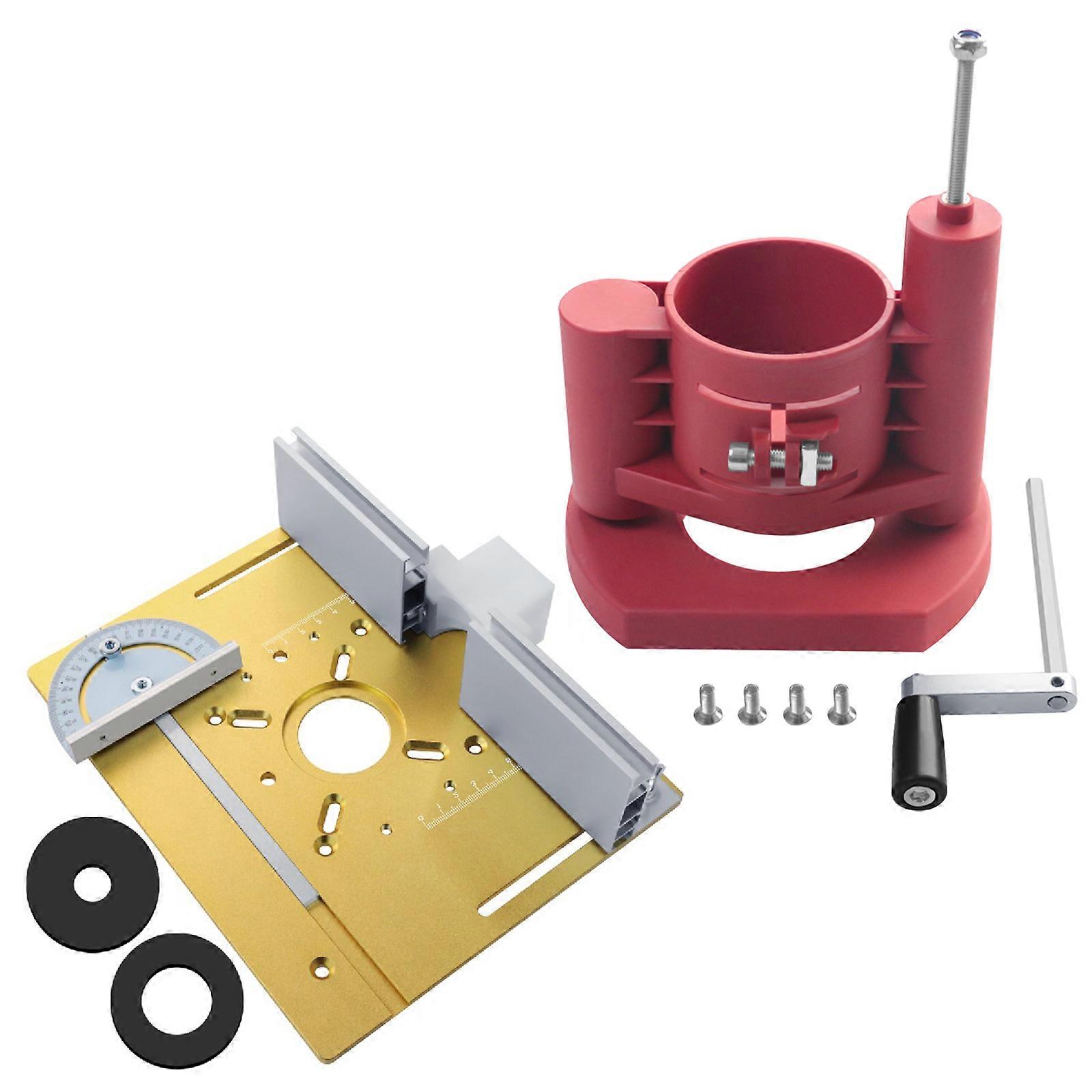 Router Lift, Precise Router Lift System for 63.8-65mm Diameter Motor Woodworking Router Table Insert Plate Lift Base Multicolor